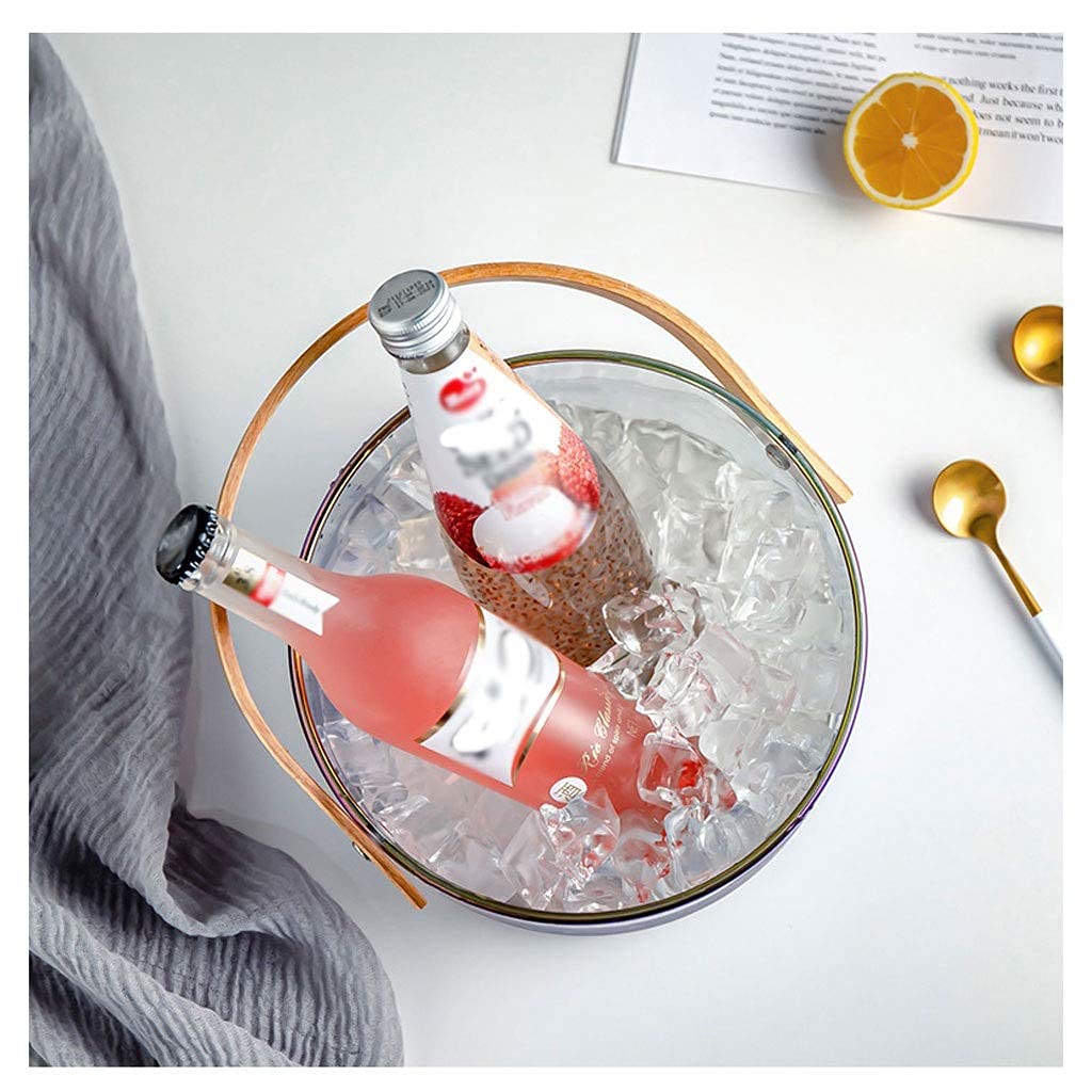 Glass Transparent Ice Bucket for Champagne & Beer - Premium Ice Storage Bucket for Home, Bar, Banquet & Parties - Perfect for Chilling Drinks & Entertaining (Size E)