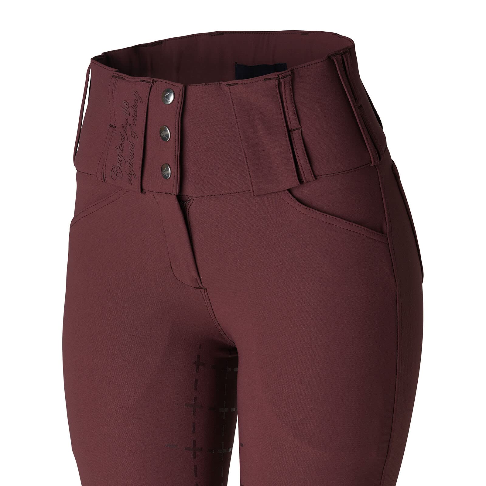 HORZE Desiree Women's Silicone Full Seat Breeches with Belt Loops - Comfortable Equestrian Riding Pants for Horseback Riding & Training
