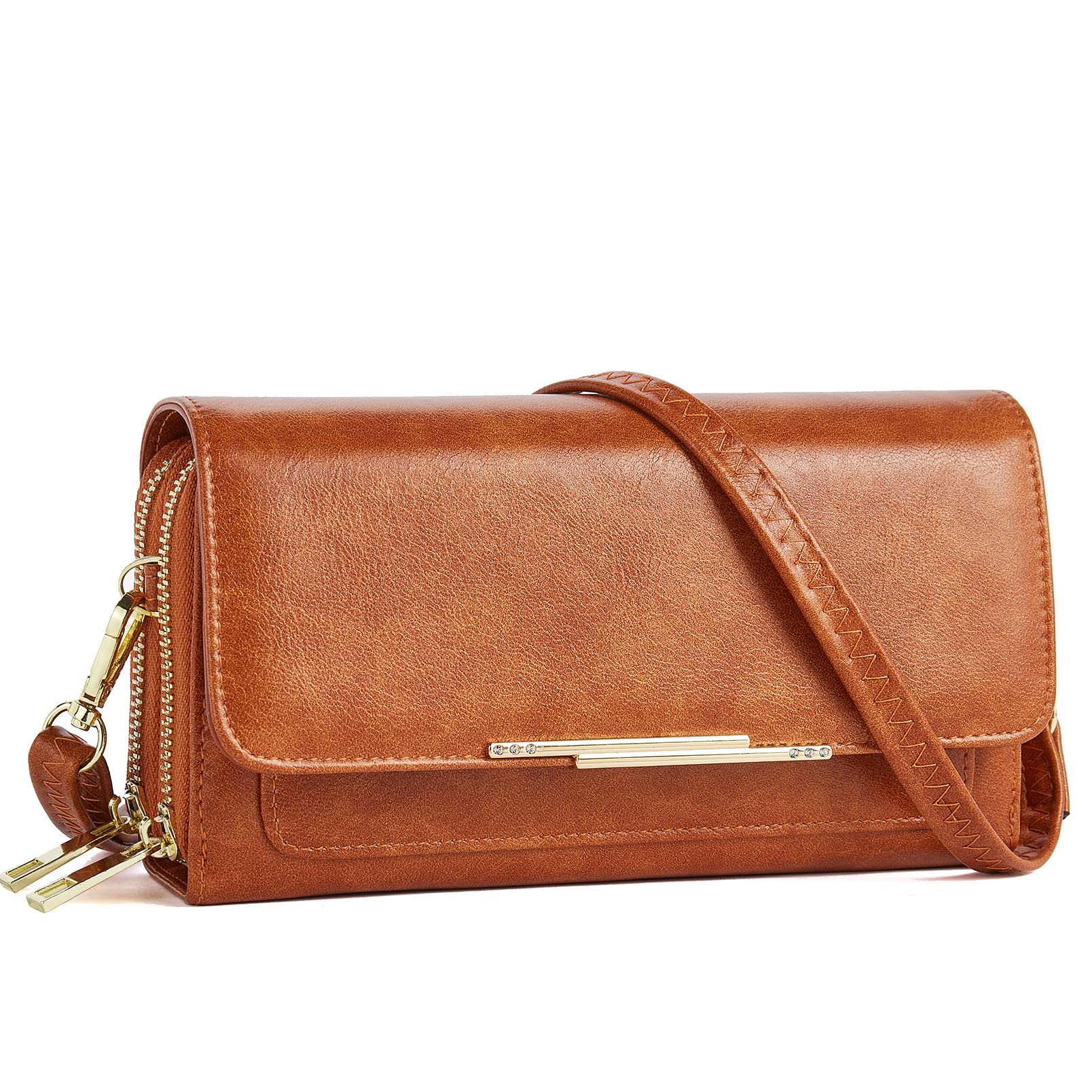 Telena Women's Leather Crossbody Wallet Purse with Zipper - Small Shoulder Bag for Phone & Essentials - Perfect for Travel, Shopping & Everyday Use