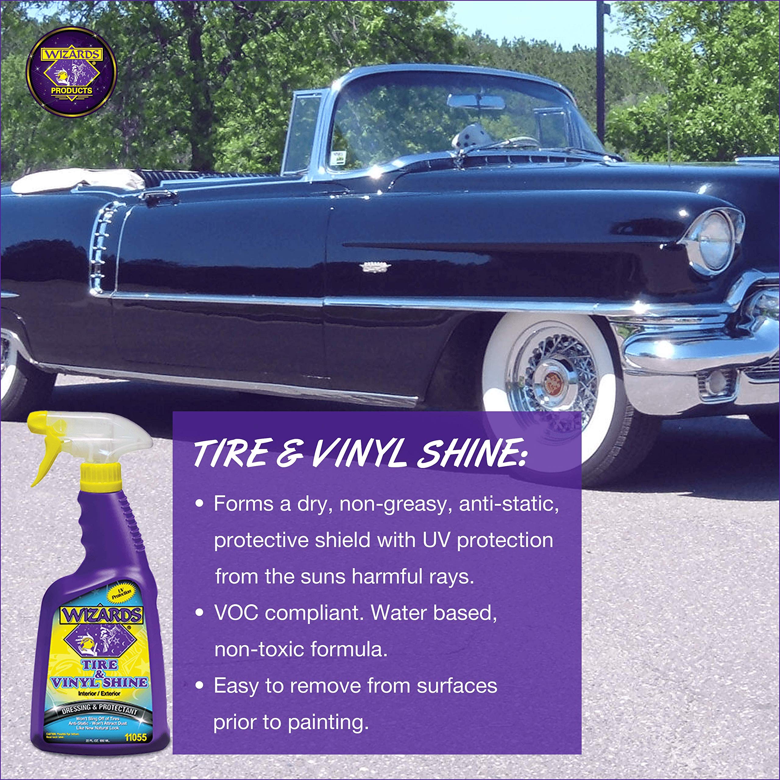 Premium 7-Piece Car Detailing Kit - Wizards Auto Cleaning Set with Mist & Shine, Tire & Vinyl Shine, Wash & Shine Master - Complete Car Care for Detailing, Washing & Polishing - Perfect Gift for Car Enthusiasts & DIY Auto Cleaning