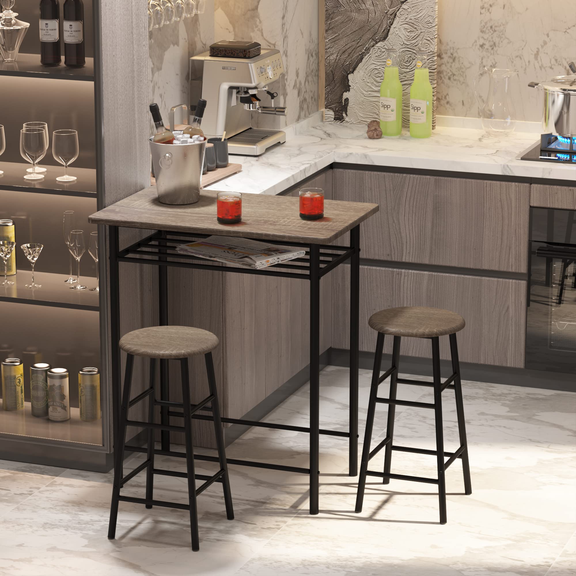Weehom 2-Piece Bar Table Set with Stools - 36