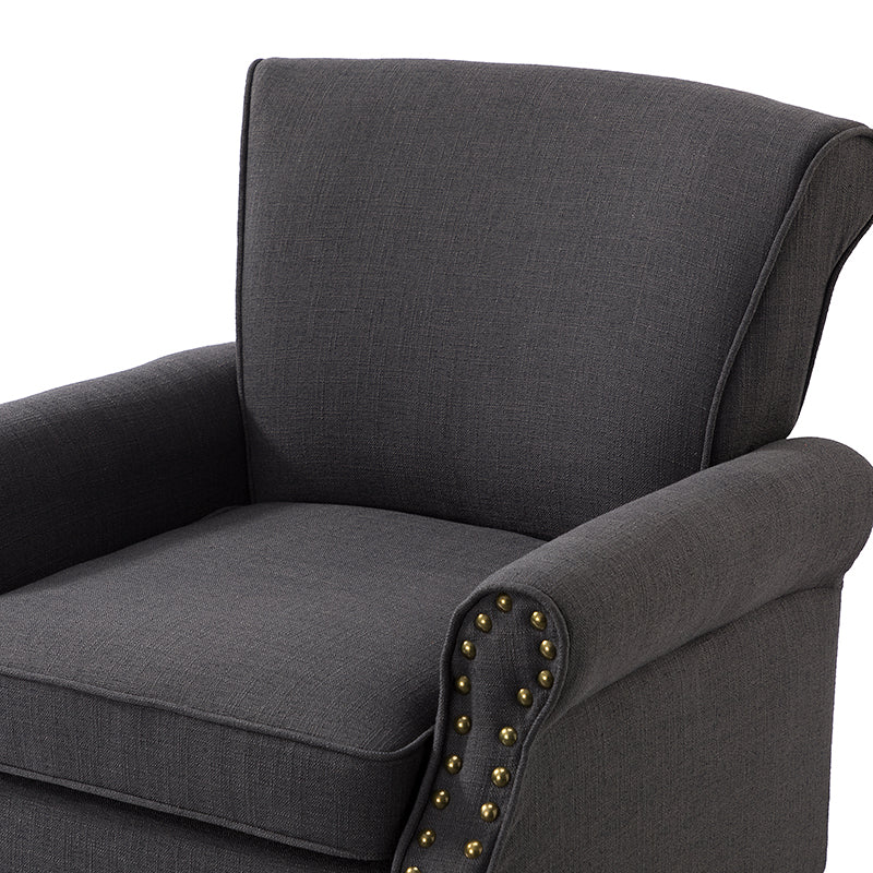 Hypanis Upholstered Armchair with Solid Wood Legs - Modern Living Room Accent Chair for Home, Office & Reading Nook - Comfortable Lounge Chair for Relaxing & Decor