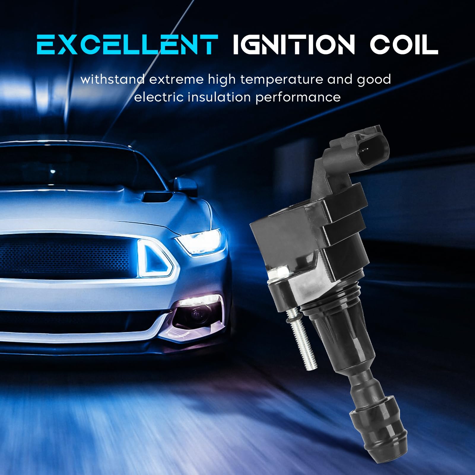 4-Pack Ignition Coil Set Compatible with Chevy Equinox 2.4L, Cobalt, HHR, Malibu, Buick LaCrosse, Regal, Verano, GMC Terrain - Replaces UF491, C1552 - Perfect for Engine Performance & Smooth Driving