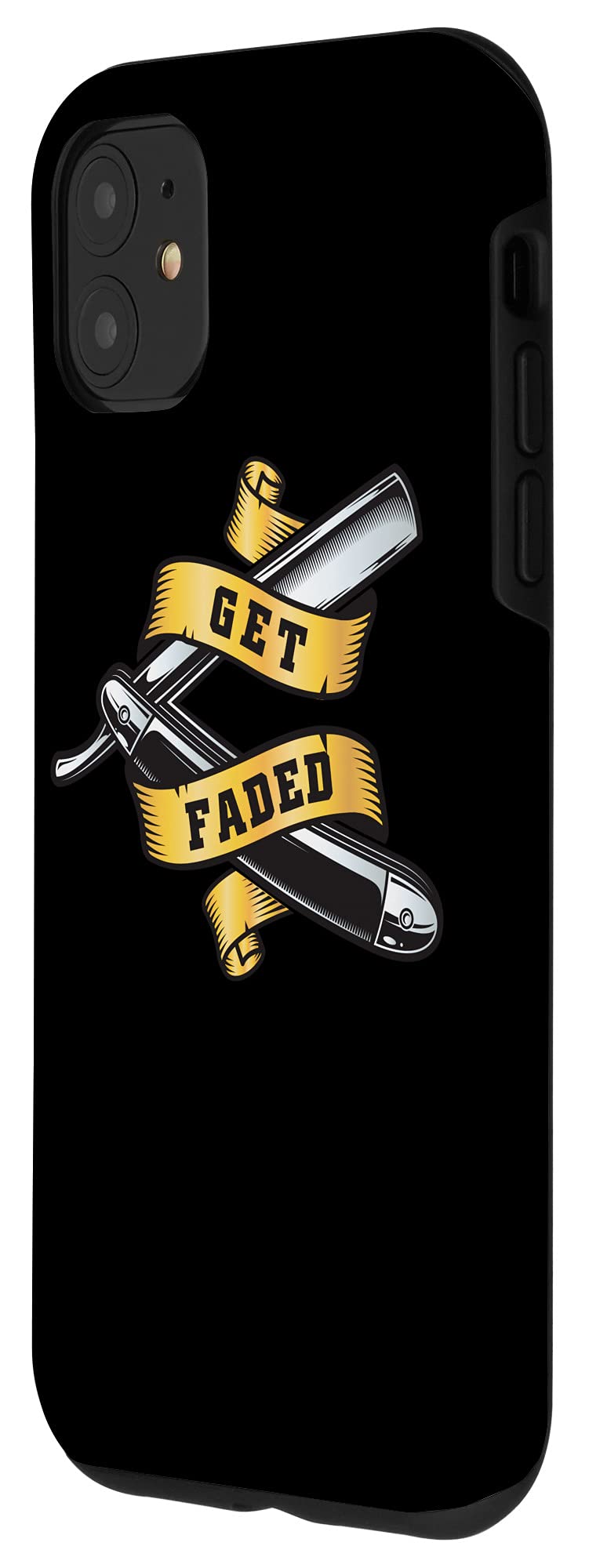 iPhone 11 Case - Funny Barber Hairstylist Design with Faded Razors | Durable Protective Cover for iPhone 11 | Perfect Gift for Hairdressers & Salon Lovers