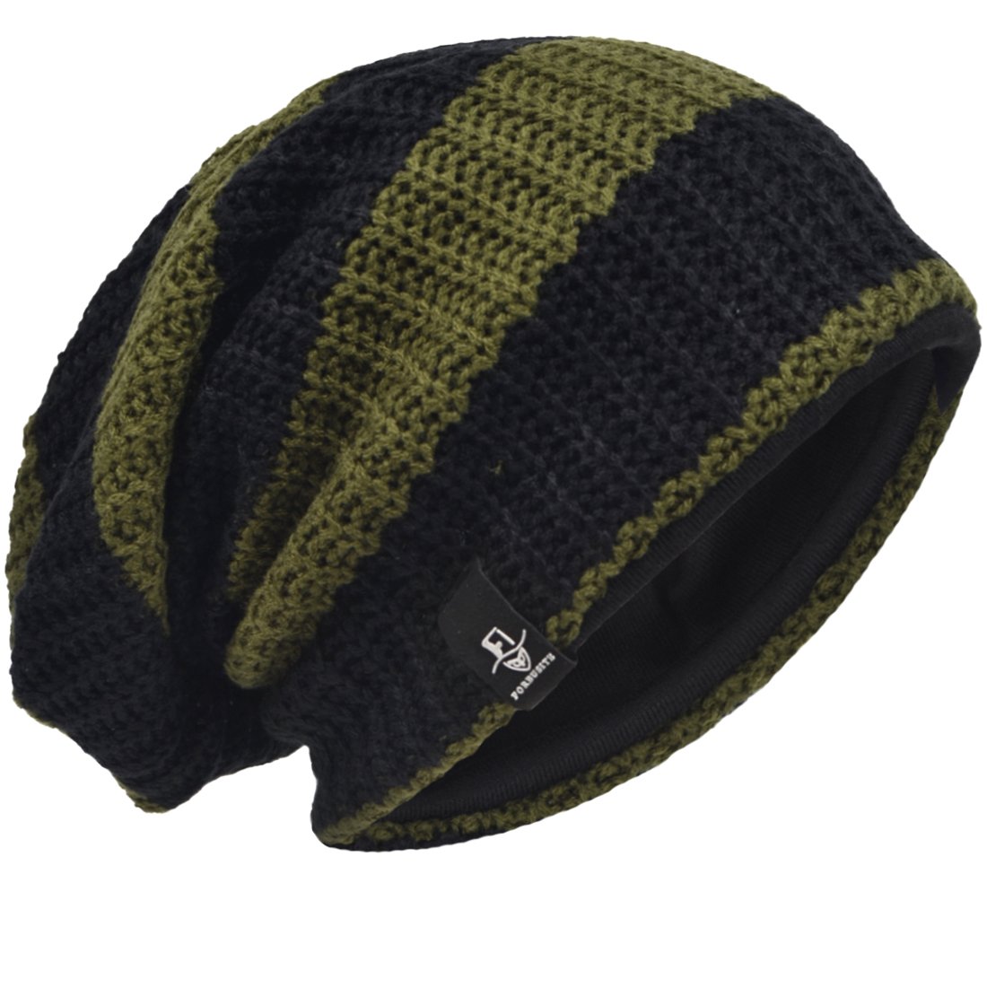 VECRY Men's Slouchy Beanie Knit Crochet Rasta Cap - Soft Stretchy Winter Hat & Summer Beanie for Men - Perfect for Outdoor Activities, Hiking, and Casual Wear