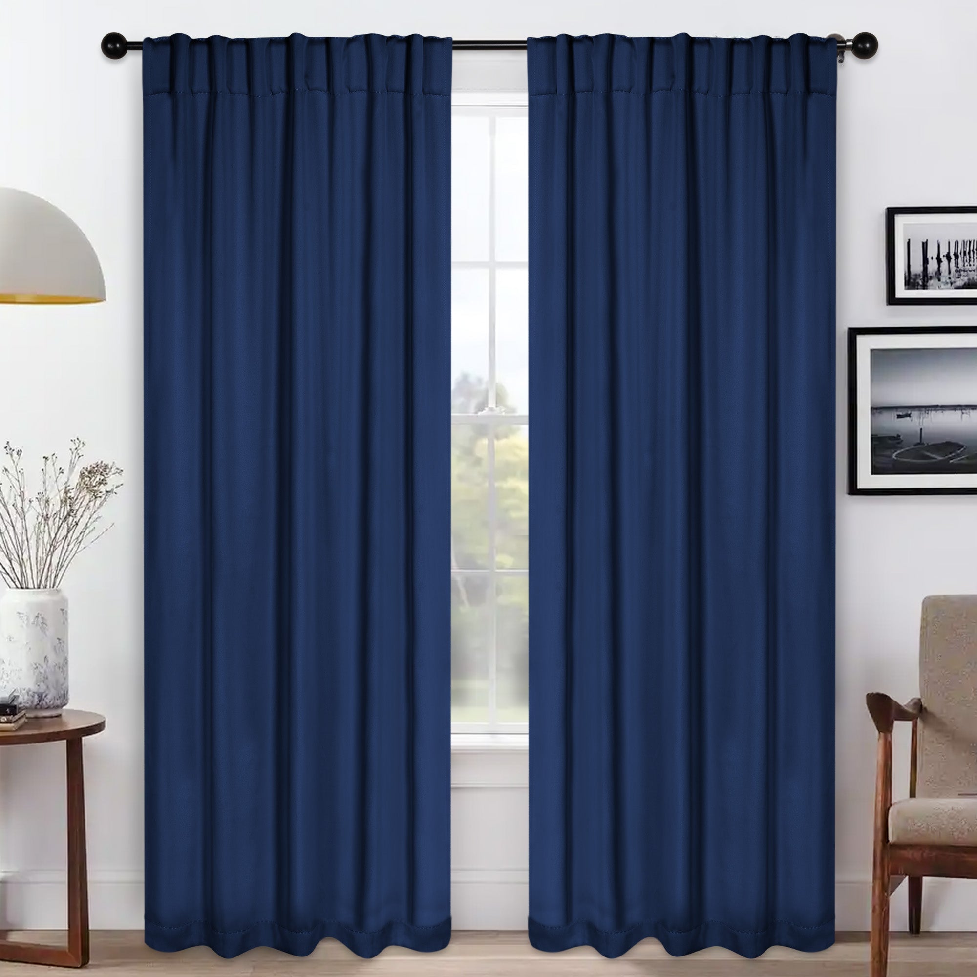 Blackout Curtains for Bedroom - Solid Room Darkening Thermal Insulated Curtains with Back Tabs, Set of 2 Panels - Perfect for Nursery, Home Theater & Light Sleepers