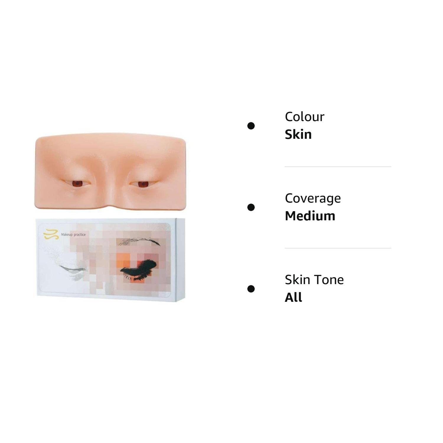 Elecsera Professional Makeup Practice Face Board - Realistic Skin Texture Dummy for Makeup Artists & Students | Perfect for Cosmetology Training, Beauty School Practice & Makeup Skill Development (3g, Skin Tone)