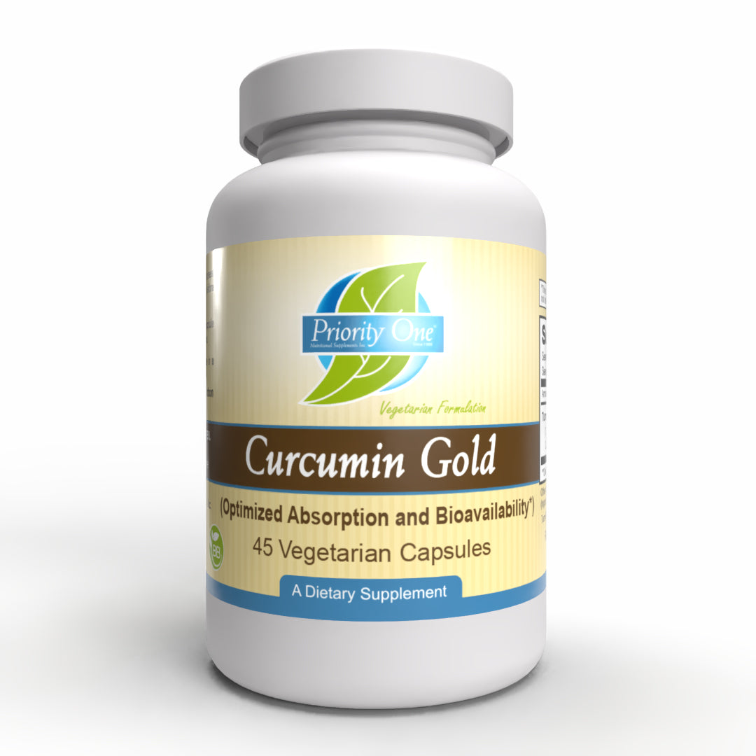 Curcumin Gold (45 Vegetarian Capsules) - Enhanced Absorption & Bioavailability* - Premium Turmeric Supplement for Joint Support & Immune Health