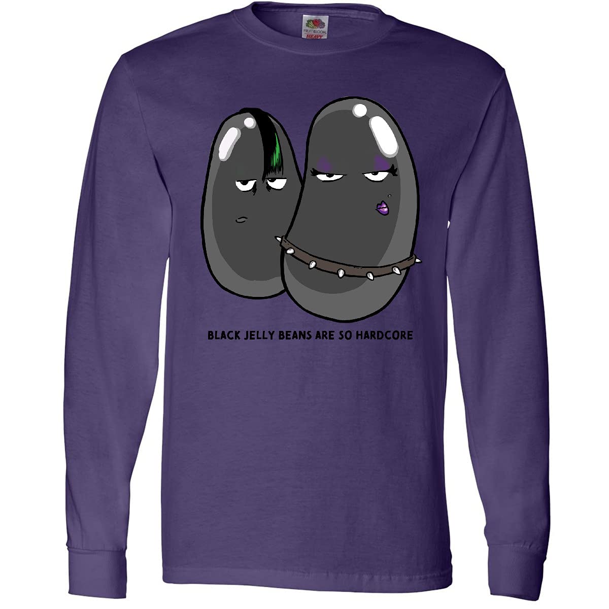 Inktastic Easter Black Jelly Beans Hardcore Adult Long Sleeve T-Shirt - Funny Holiday Graphic Tee for Easter Parties & Gifts