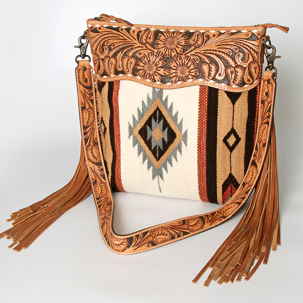 Authentic American Darling Aztec Blanket Tooled Leather Purse - Stylish Boho Crossbody Bag for Women, Perfect for Festivals, Travel & Everyday Use