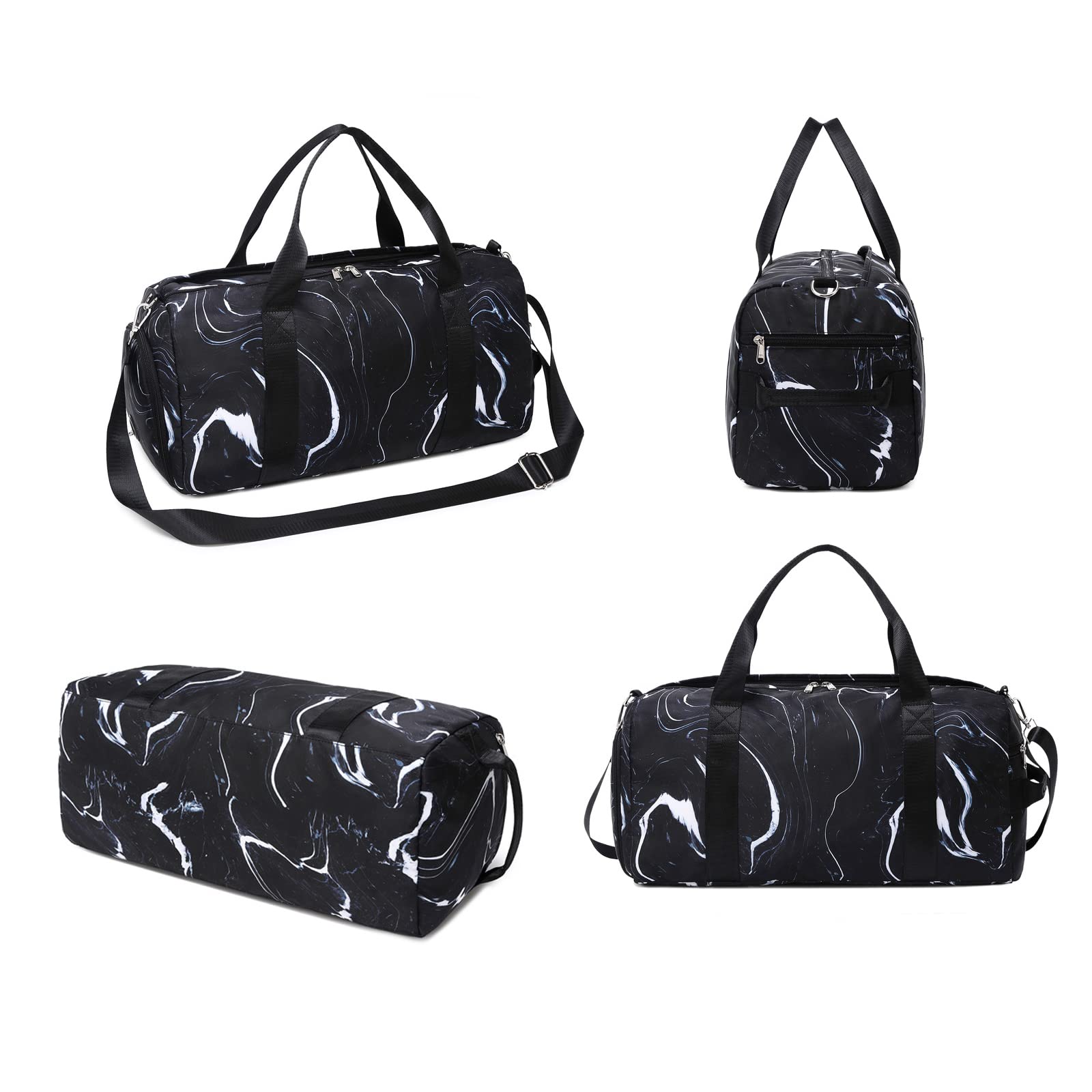 Premium Gym Bag for Men & Women - Large Duffle Bag for Travel, Sports, Workout with Separate Wet/Dry Compartment & Shoe Pocket (Black) - Ideal for Gym, Travel, Yoga & Sports Activities