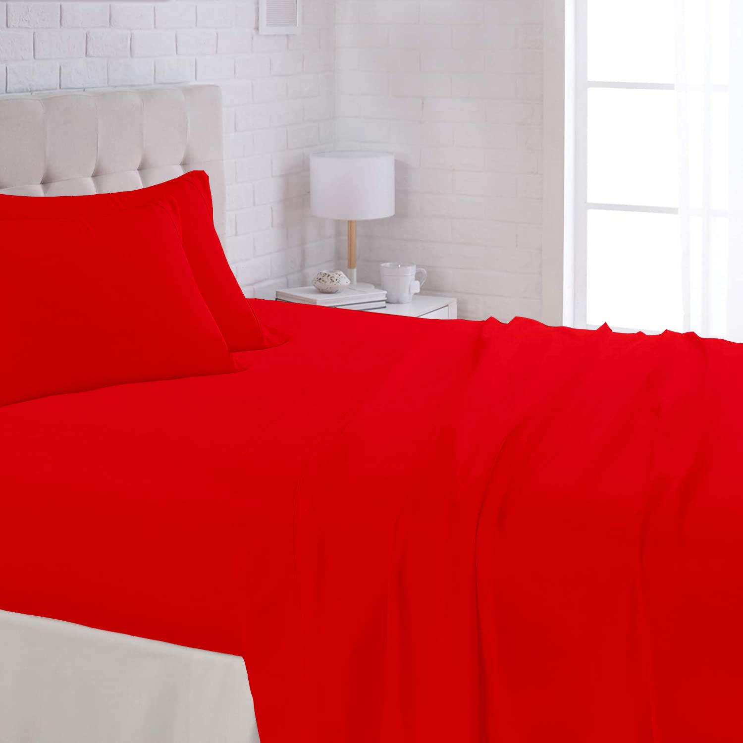 Luxury 1000 Thread Count 4-Piece Egyptian Cotton Sheet Set - Cal King Size 76x80 Inches - Includes 1 Flat Sheet, 1 Deep Pocket Fitted Sheet (18