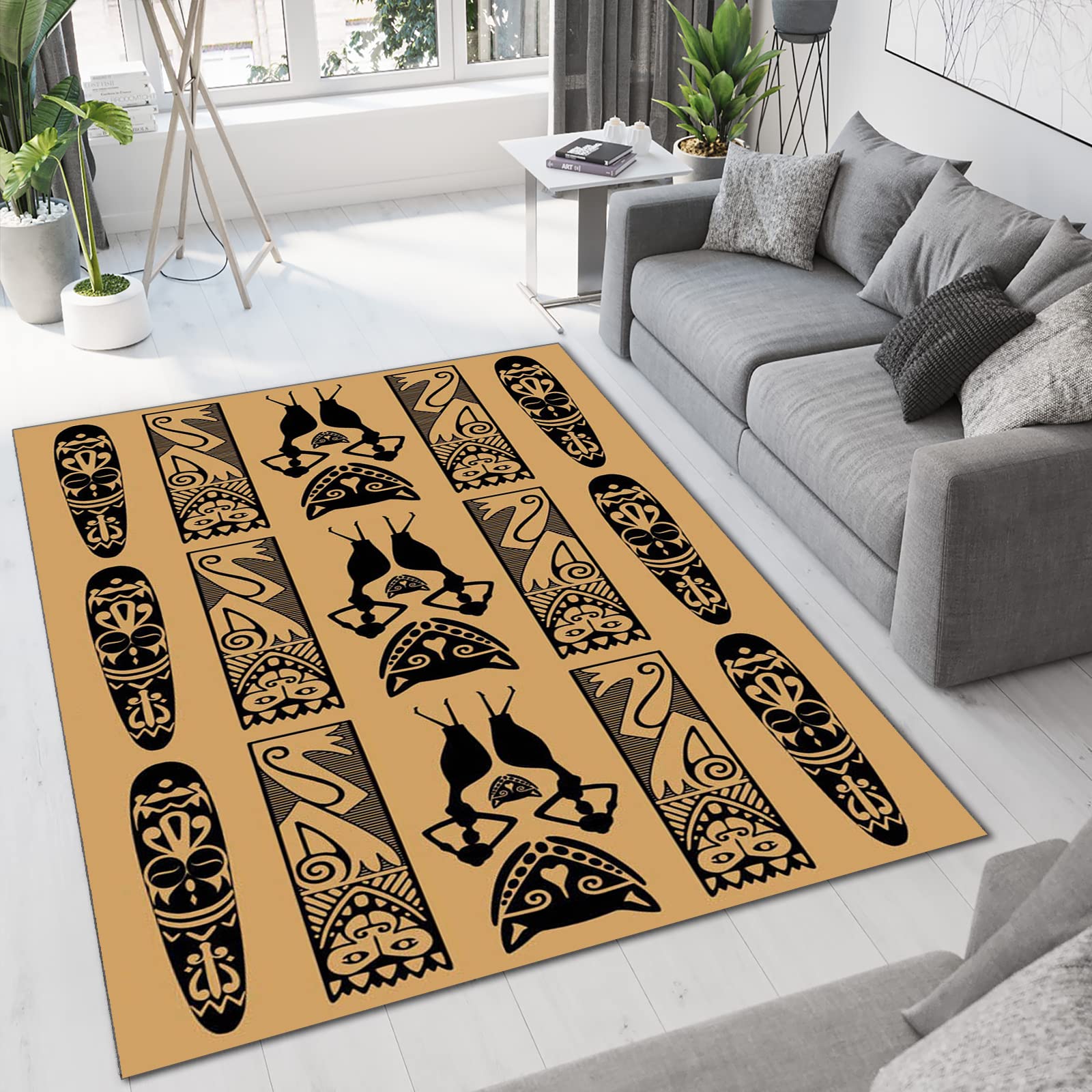 Stylish Printed Pattern Area Rug 3x5ft - Creative Non-Slip Living Room Rug with Vibrant Design, Perfect for Bathroom, Balcony, Patio & Bedroom - Soft Portable Floor Mat for Home Decor