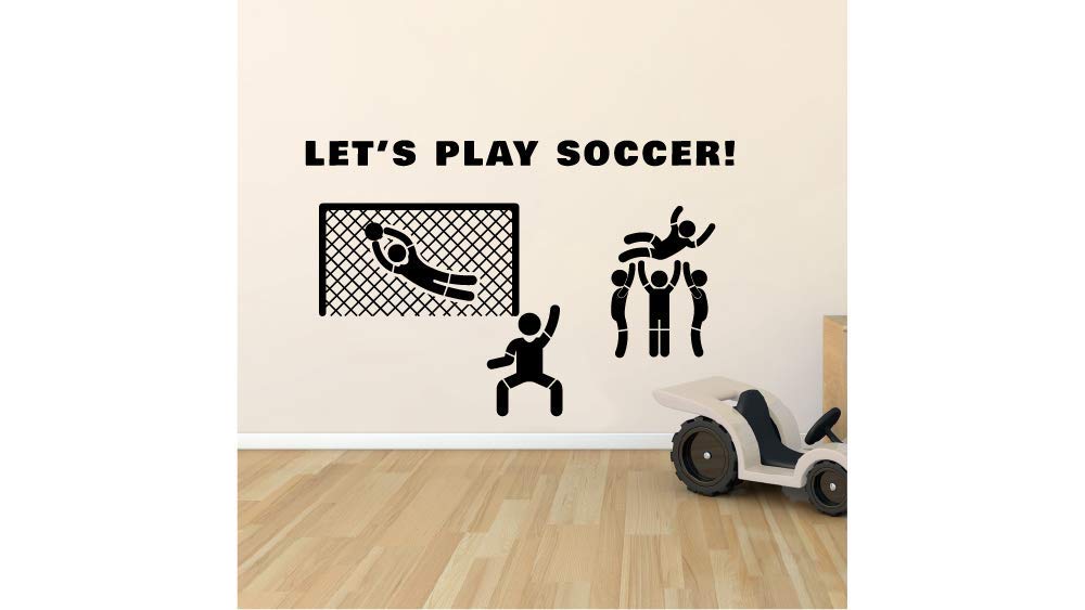 Soccer Team Player Quote Wall Decal - Motivational Athlete Vinyl Sticker for Kids Room, Nursery, Bedroom - 35x40 Inch - Perfect for World Cup Fans & Sports Themed Decor