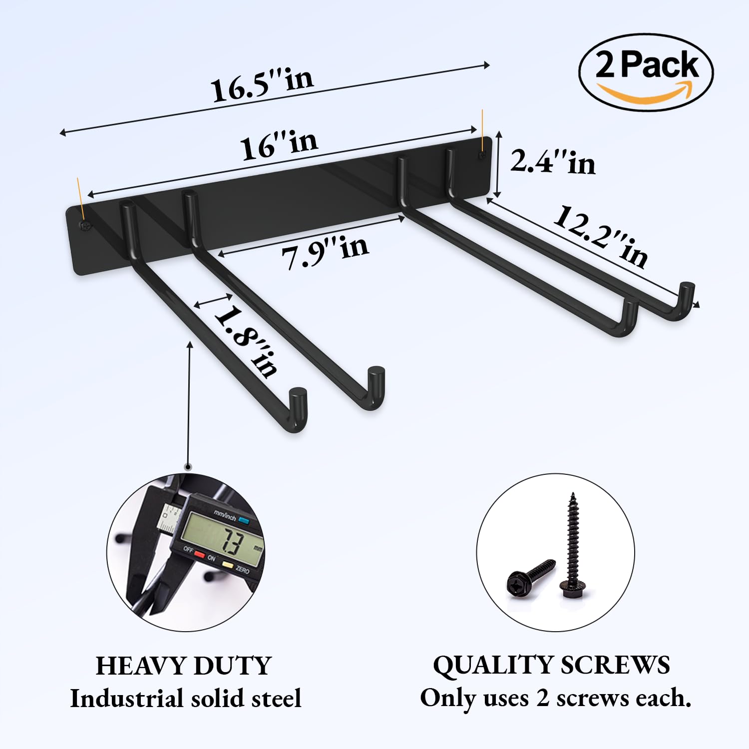 Heavy Duty Wall Mount Folding Chair Storage Hooks - 2 Pack, 240 lbs Capacity, Garage & Patio Organizer for Garden Tools, Beach & Camping Chairs - Perfect for Home, Outdoor & RV Storage Solutions