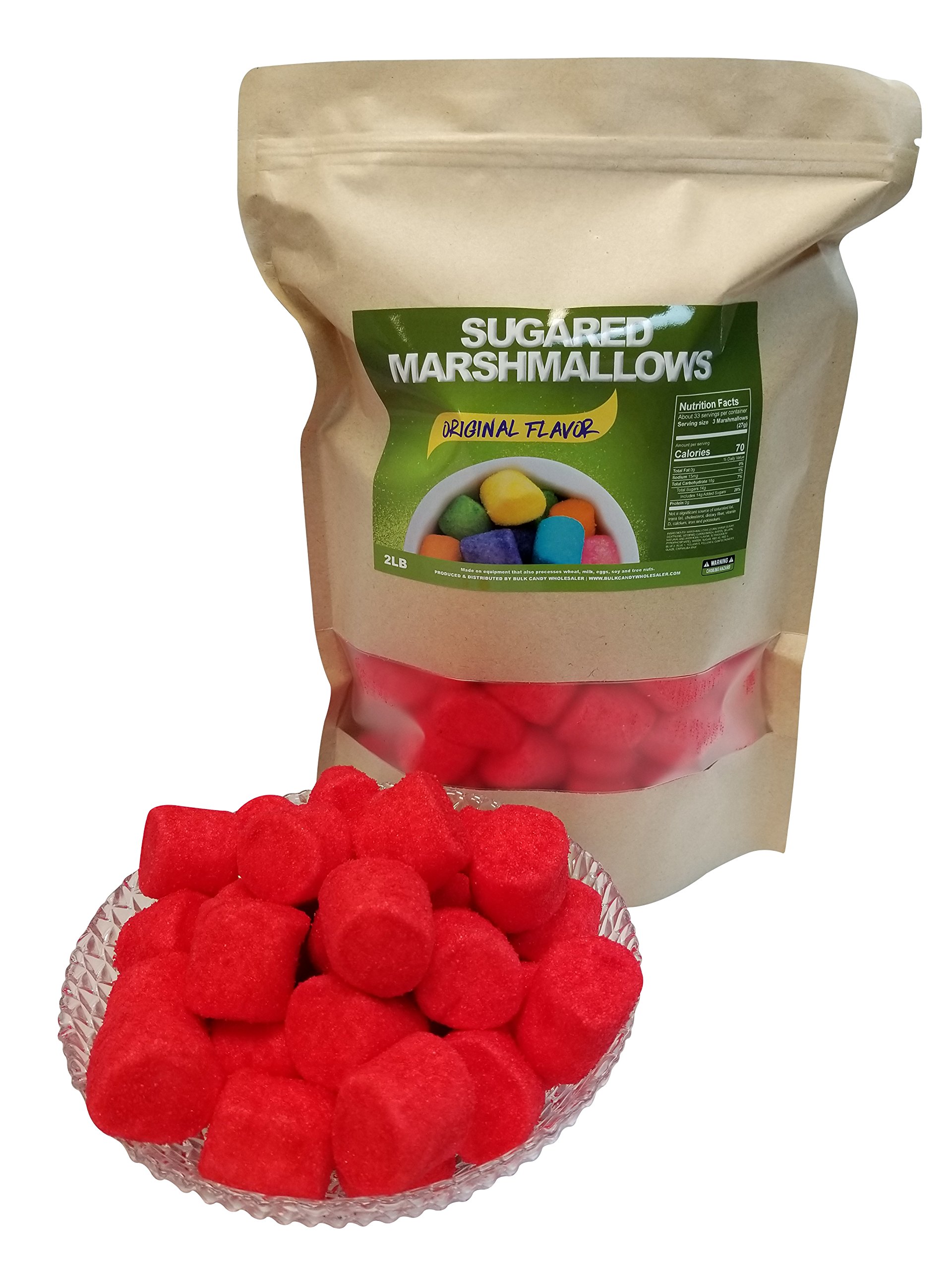 **Premium Sugared Marshmallows - 2 Pounds (Red) - Perfect for Baking, Hot Cocoa & Dessert Decorations**