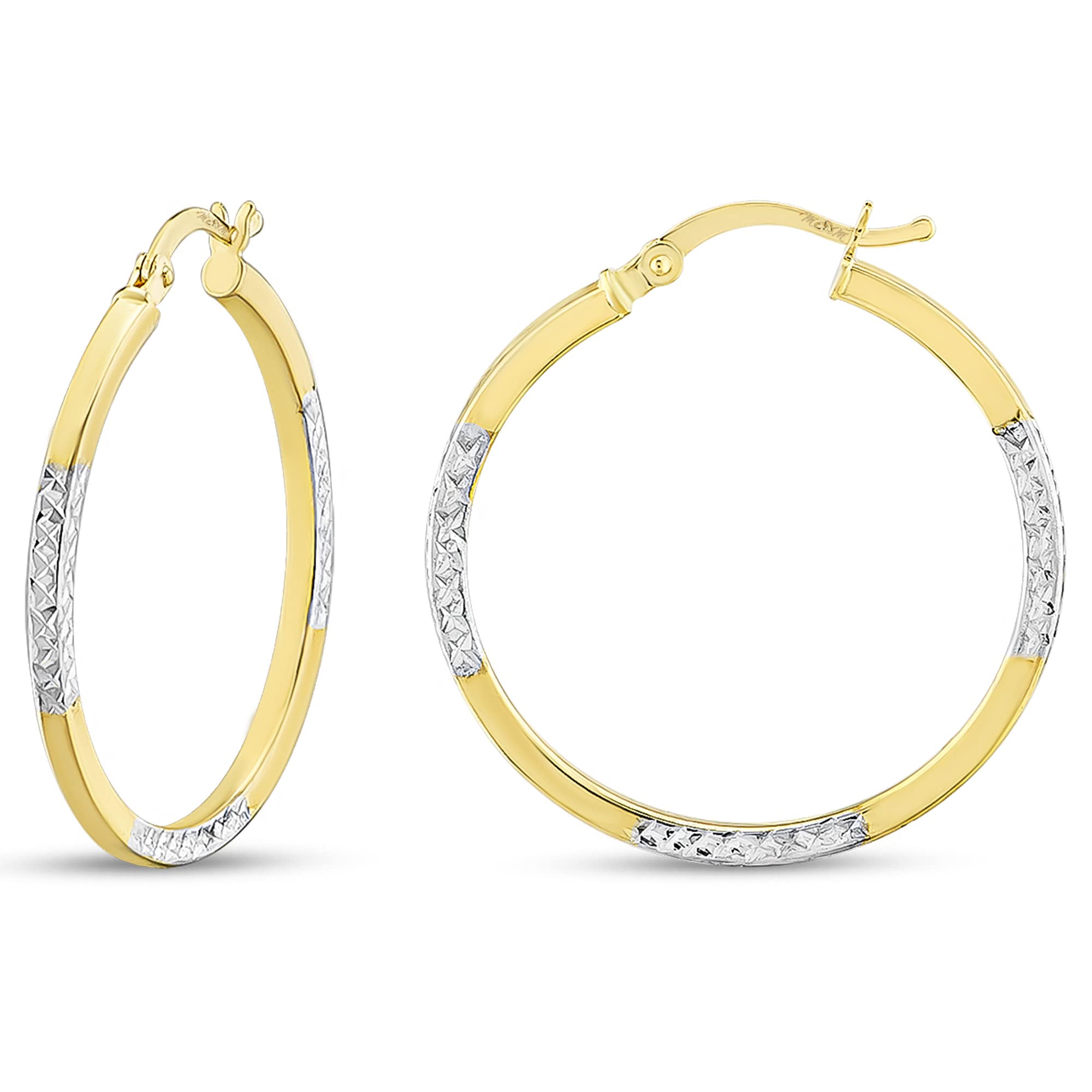 14K Gold CZ Channel Hoop Earrings for Women - Hypoallergenic Solid Gold Evil Eye Hoops - Dainty & Chunky Huggie Earrings - Perfect Gift for Her | Everyday Wear, Parties & Special Occasions