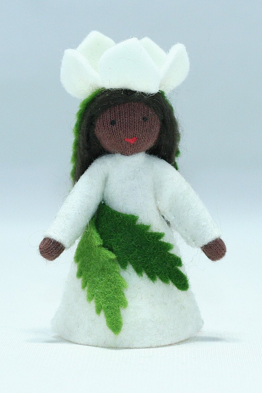 Handmade Christmas Rose Fairy Waldorf Felt Doll - Choose from Two Skin Tones - Perfect for Holiday Decor, Waldorf Education & Imaginative Play