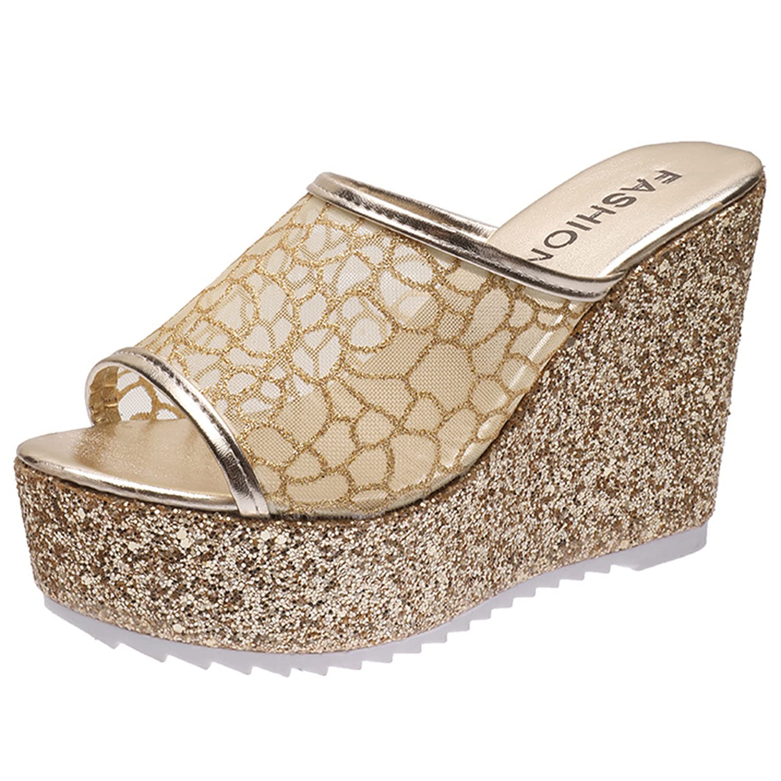 USYFAKGH Women's Platform Wedge Sandals with Ankle Strap - Open Toe Summer Beach Shoes for Casual Outings, Parties, and Vacation Wear