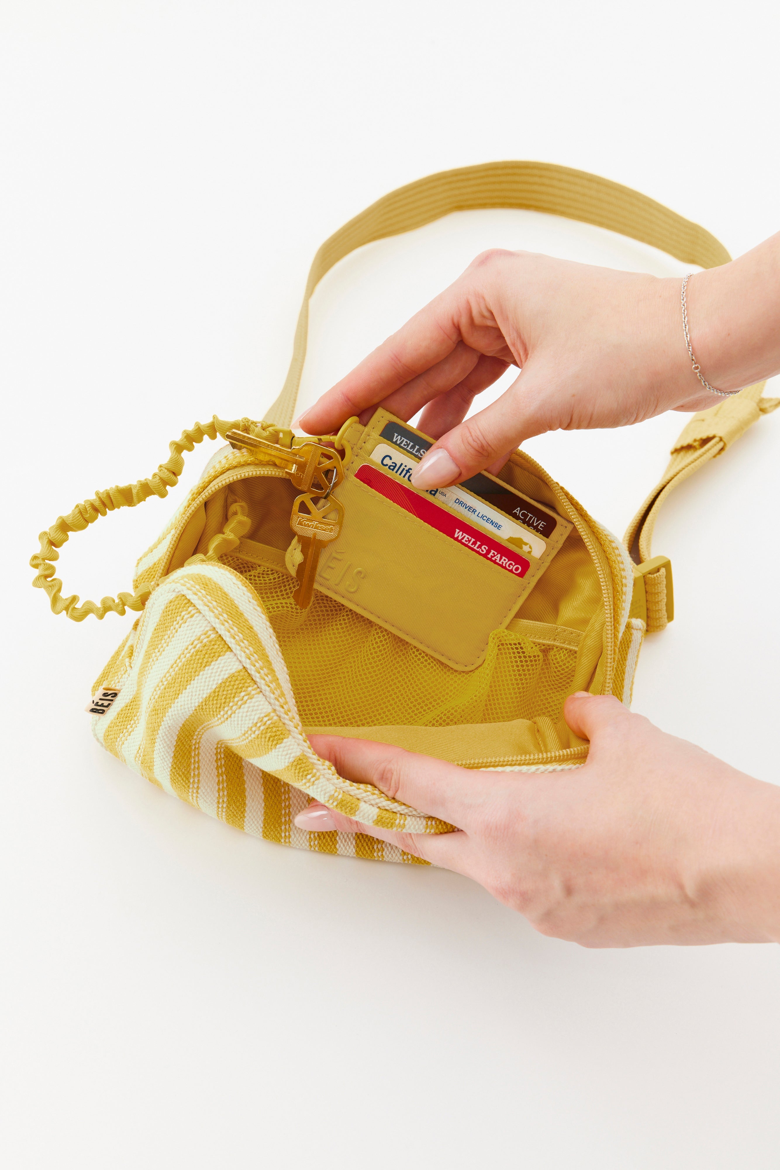 Honey Stripe Belt Bag - Stylish & Comfortable Waist Pack for Travel, Hiking, and Everyday Use