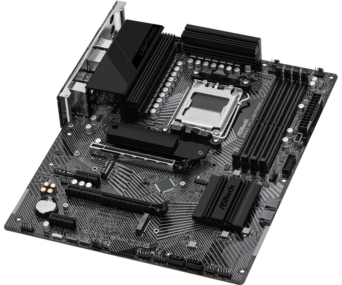 ASRock B650 PG Lightning AMD AM5 Socket ATX Motherboard with DDR5 Support - Perfect for Gaming PCs, Workstations & High-Performance Builds
