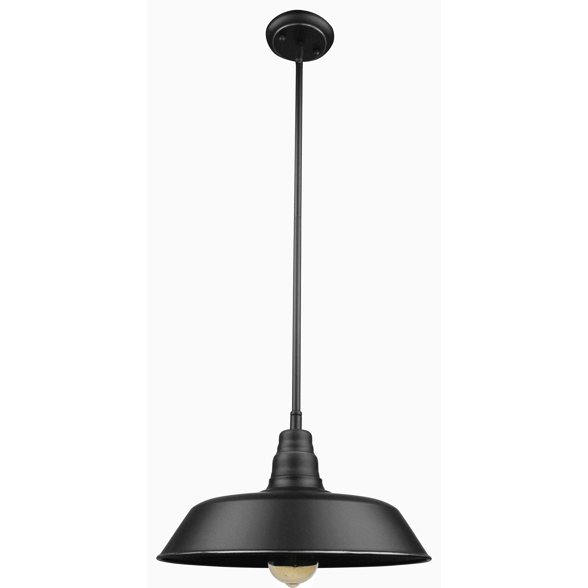 AA Warehousing Aurora 1-Light Black Outdoor Pendant Light - Weatherproof Hanging Fixture for Porch, Patio & Garden Lighting