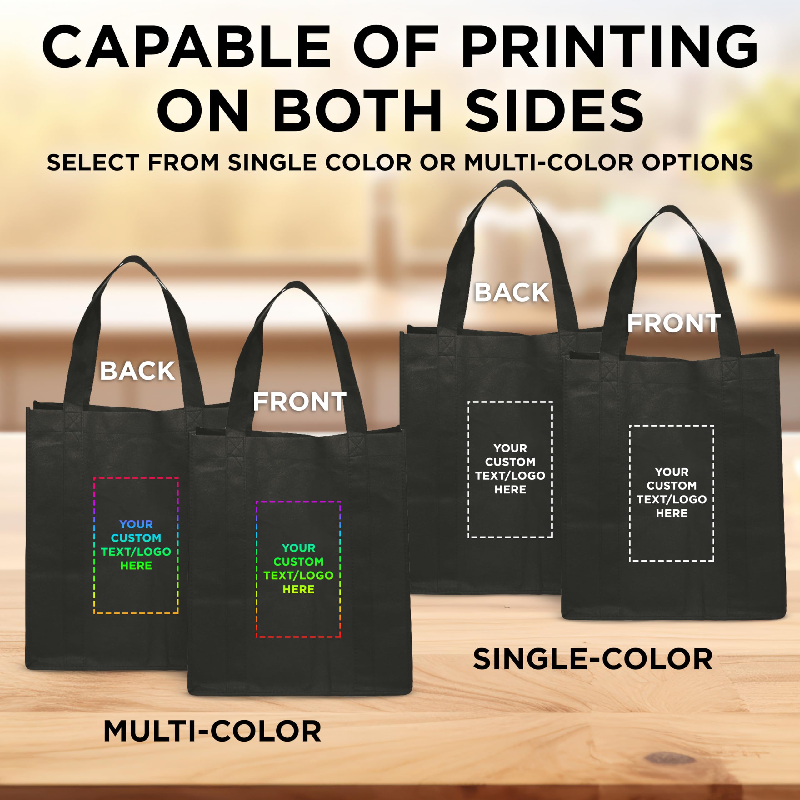 Eco-Friendly Reusable Grocery Tote Bags - Foldable Shopping Bags for Groceries, Farmers Market & Travel | Compact & Durable