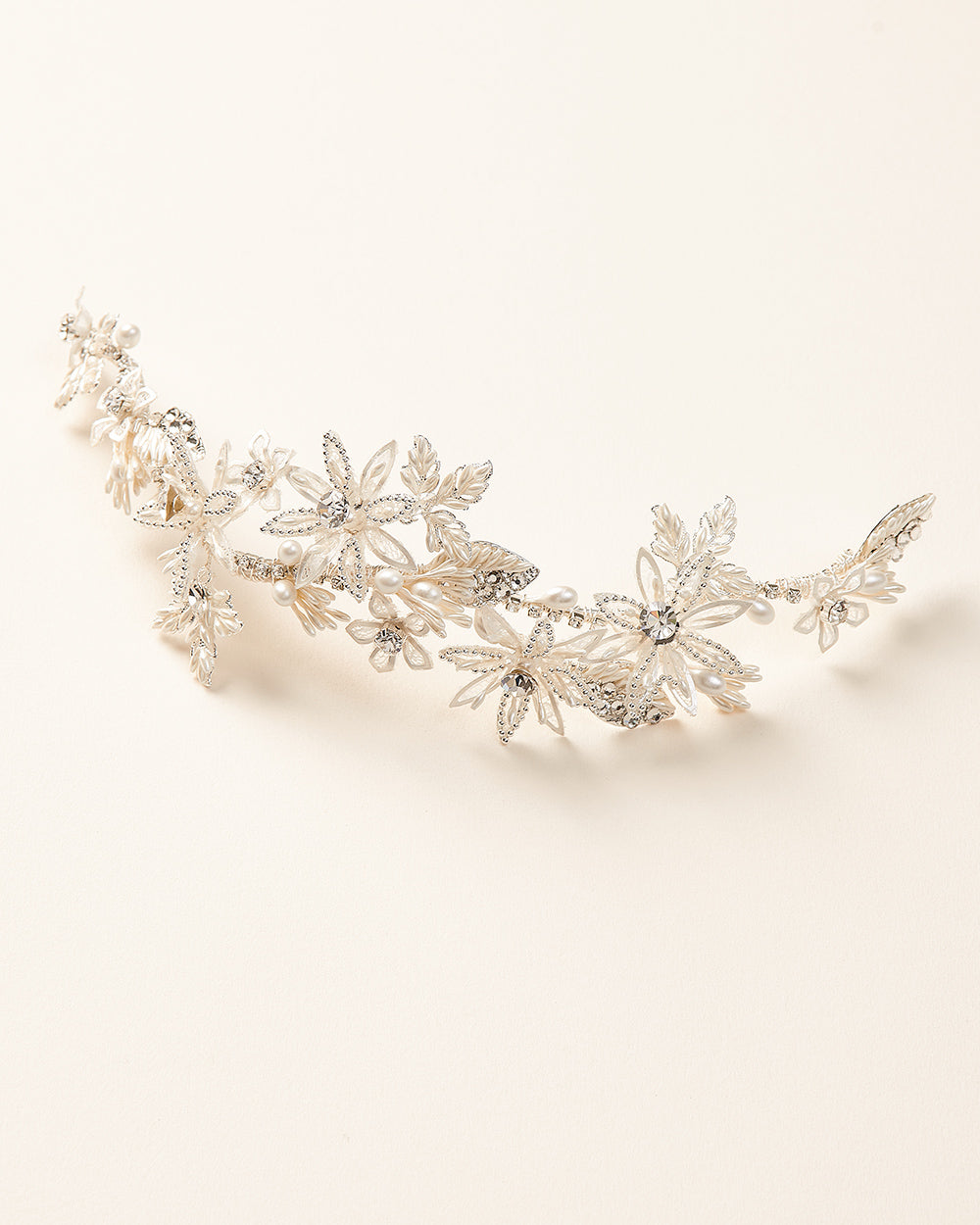 Delphine Headpiece - Elegant Floral Hair Accessory for Weddings, Parties & Special Events | Boho Bridal Hair Vine with Pearls & Crystals