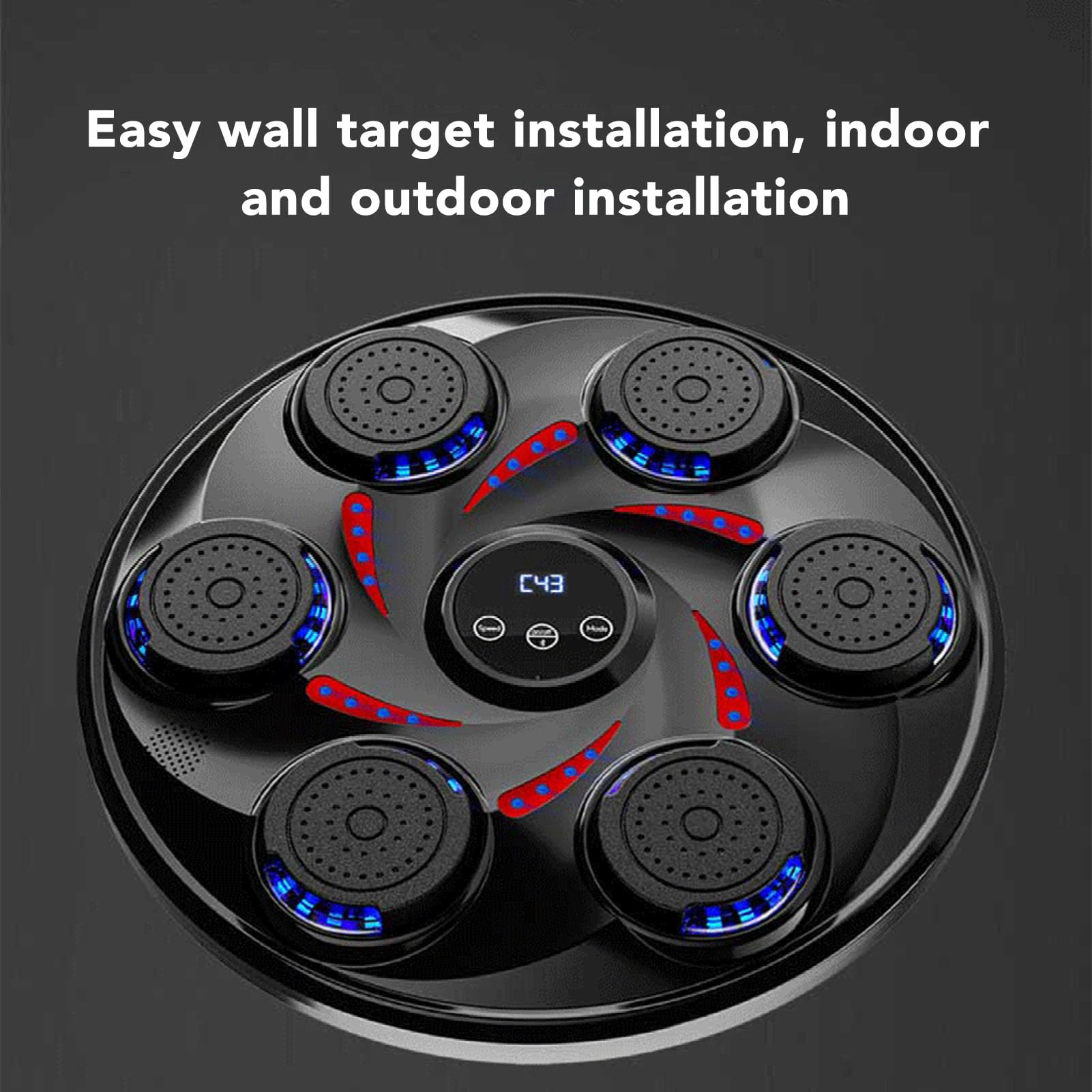 Yoidesu Smart Bluetooth Music Boxing Trainer with LED Electronic Target - Wall Mounted Punching Equipment for Home Gym, Includes Boxing Gloves - Perfect for Fitness Training, Stress Relief & Cardio Workouts