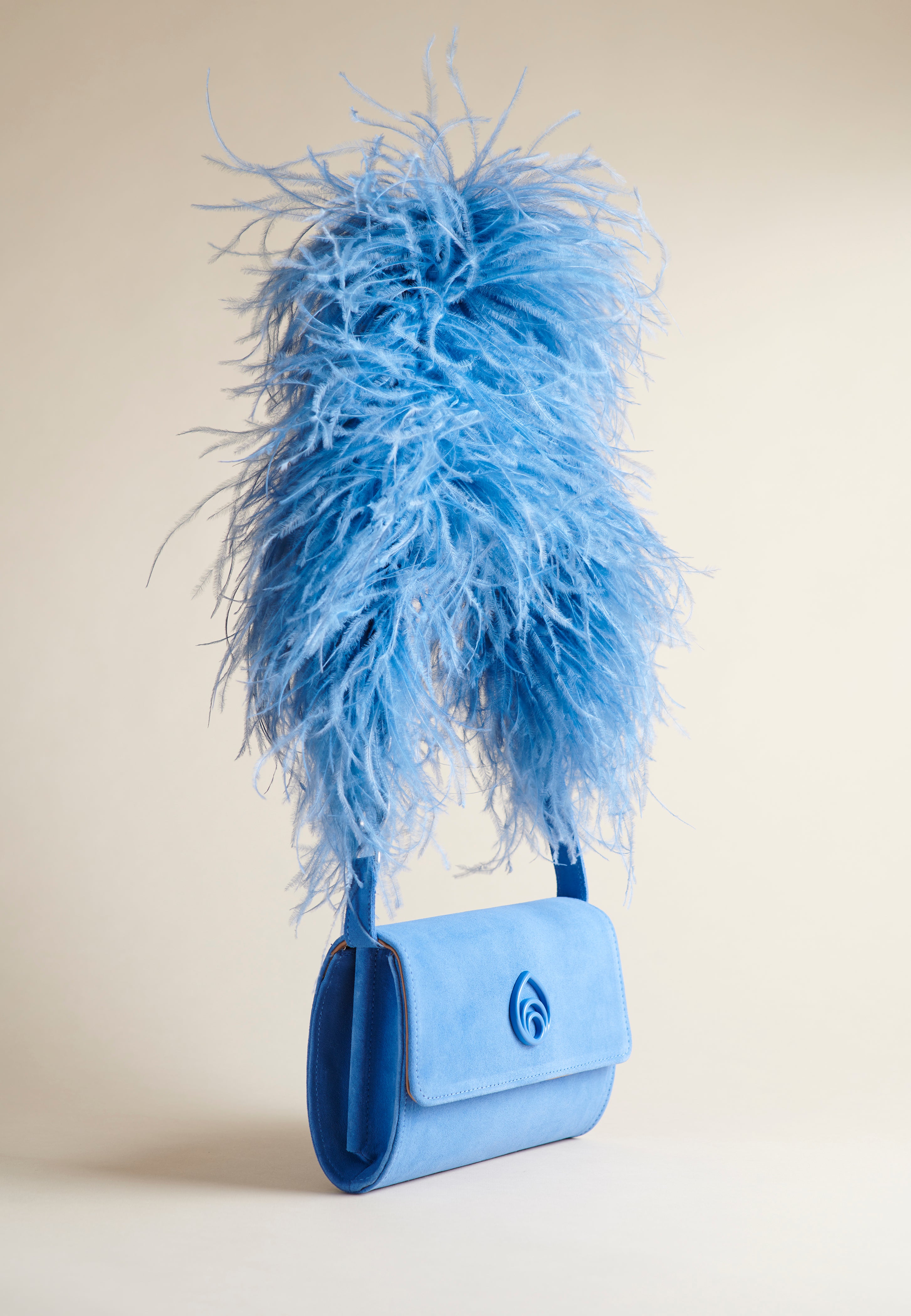 Sky Blue Suede Lijadu Bird Bag - Stylish Crossbody Purse for Women, Perfect for Travel, Shopping & Everyday Use