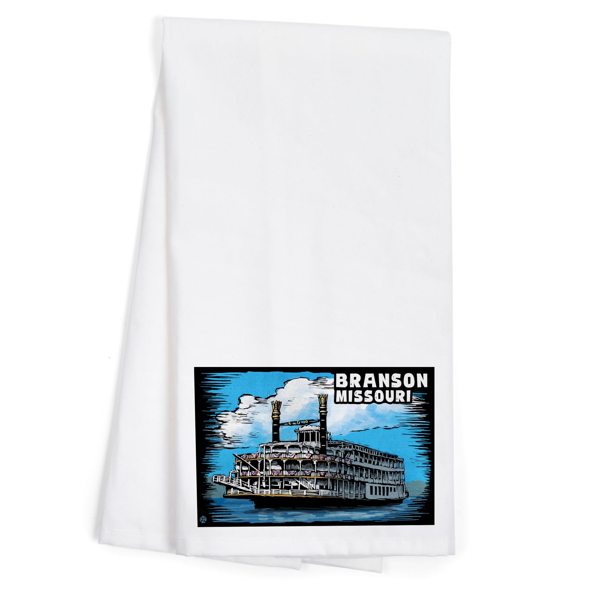 Lantern Press Branson Missouri Paddle Wheeler Scratchboard Tea Towel - 100% Cotton Decorative Hand Towel for Kitchen, Bathroom & Home Decor | Perfect for Gifts, Housewarming & Farmhouse Style