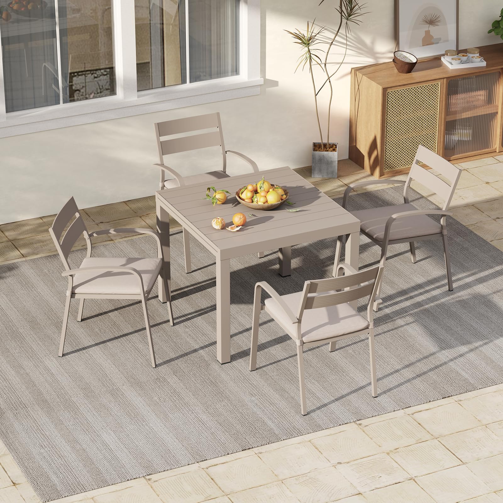 Soleil Jardin Extendable Aluminum Patio Dining Table 35