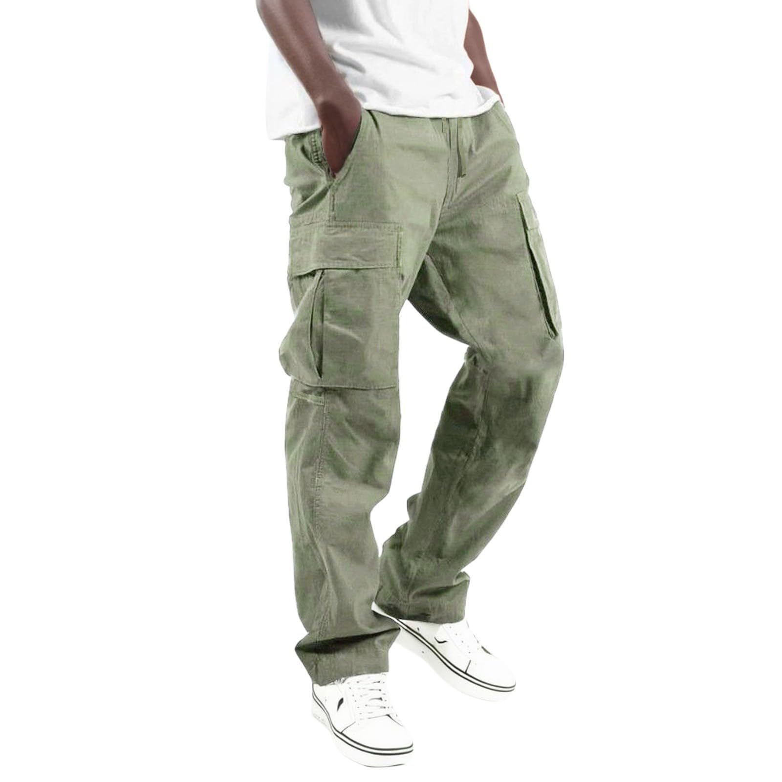 Men's Cargo Pants with Drawstring - High Stretch Y2K Style Casual Pants for Men | Outdoor Hiking, Streetwear & Everyday Comfort