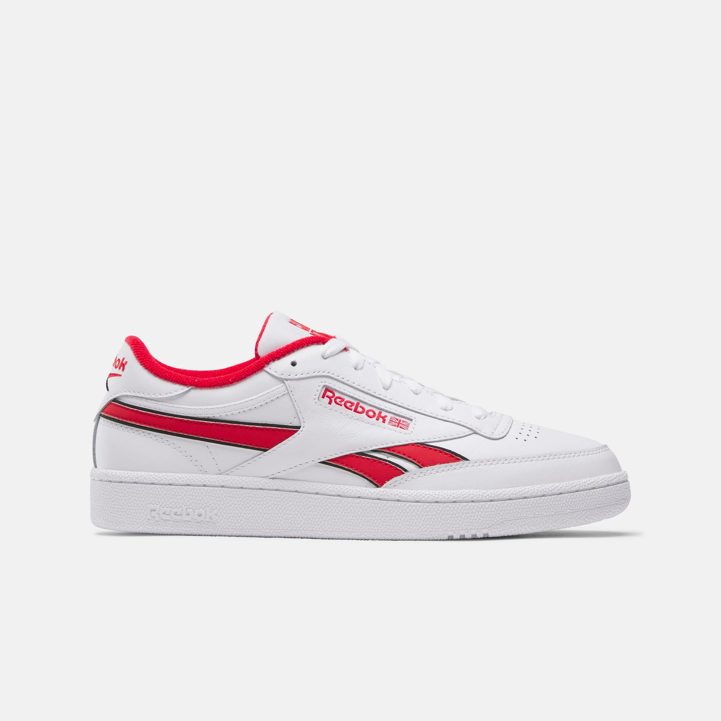 Reebok Club C Revenge Sneakers - White, Vector Red & Black - Classic Vintage Tennis Shoes for Men & Women - Perfect for Casual Wear, Street Style & Gym Workouts