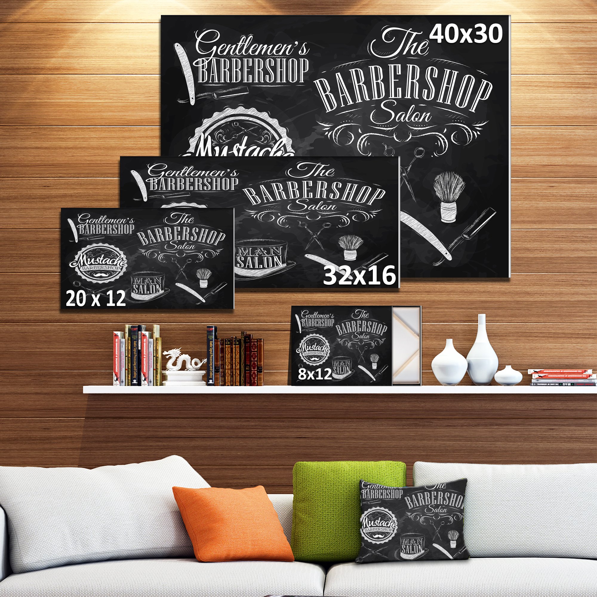 Barbershop Abstract Art Canvas Print - Modern Wall Decor for Home, Office & Salon - Perfect for Barber Shops, Living Rooms & Man Caves