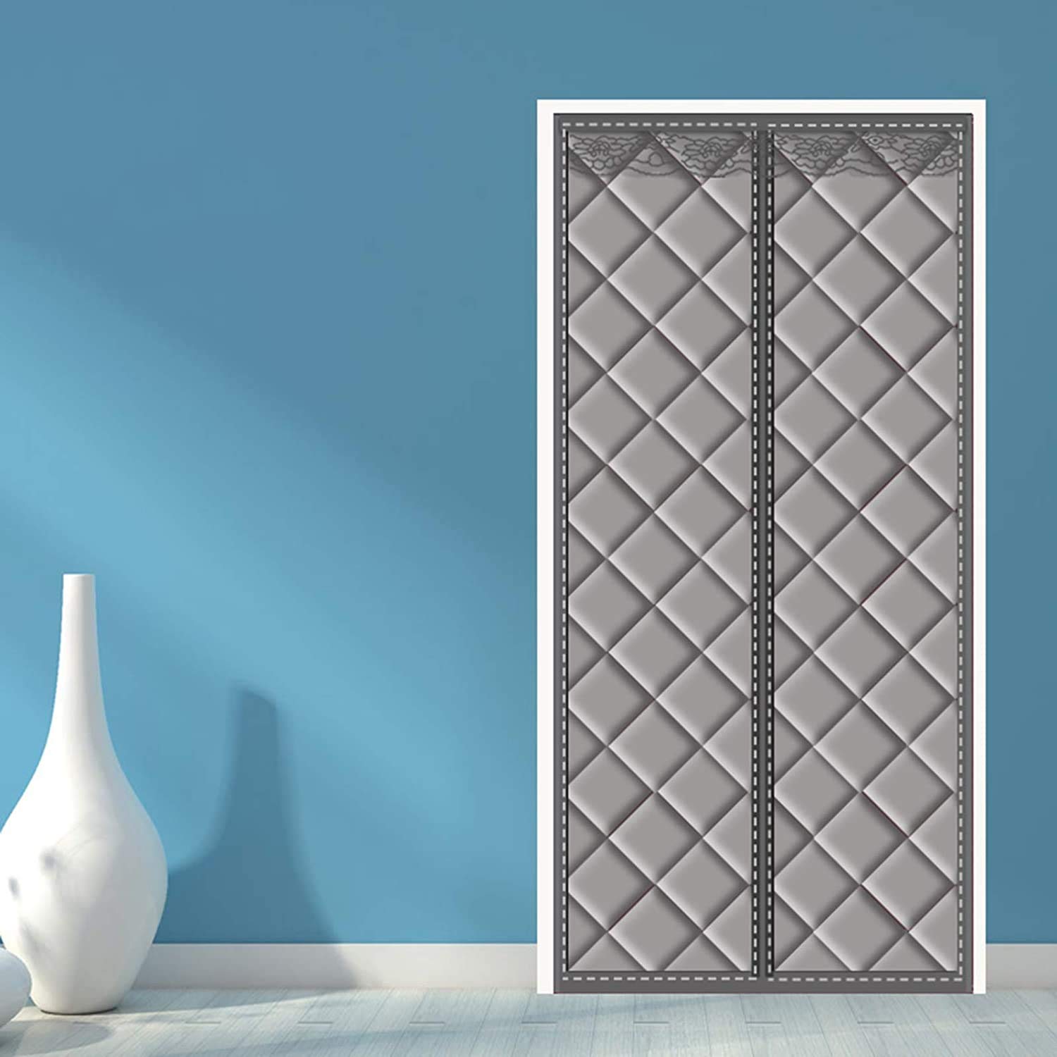 Magnetic Thermal Insulated Door Curtain 60x87In - Energy Saving Winter Door Cover with Electromagnetic Shielding & Noise Reduction | Waterproof Heavy Duty Cotton for Home, Office & RV Use in Cold Weather