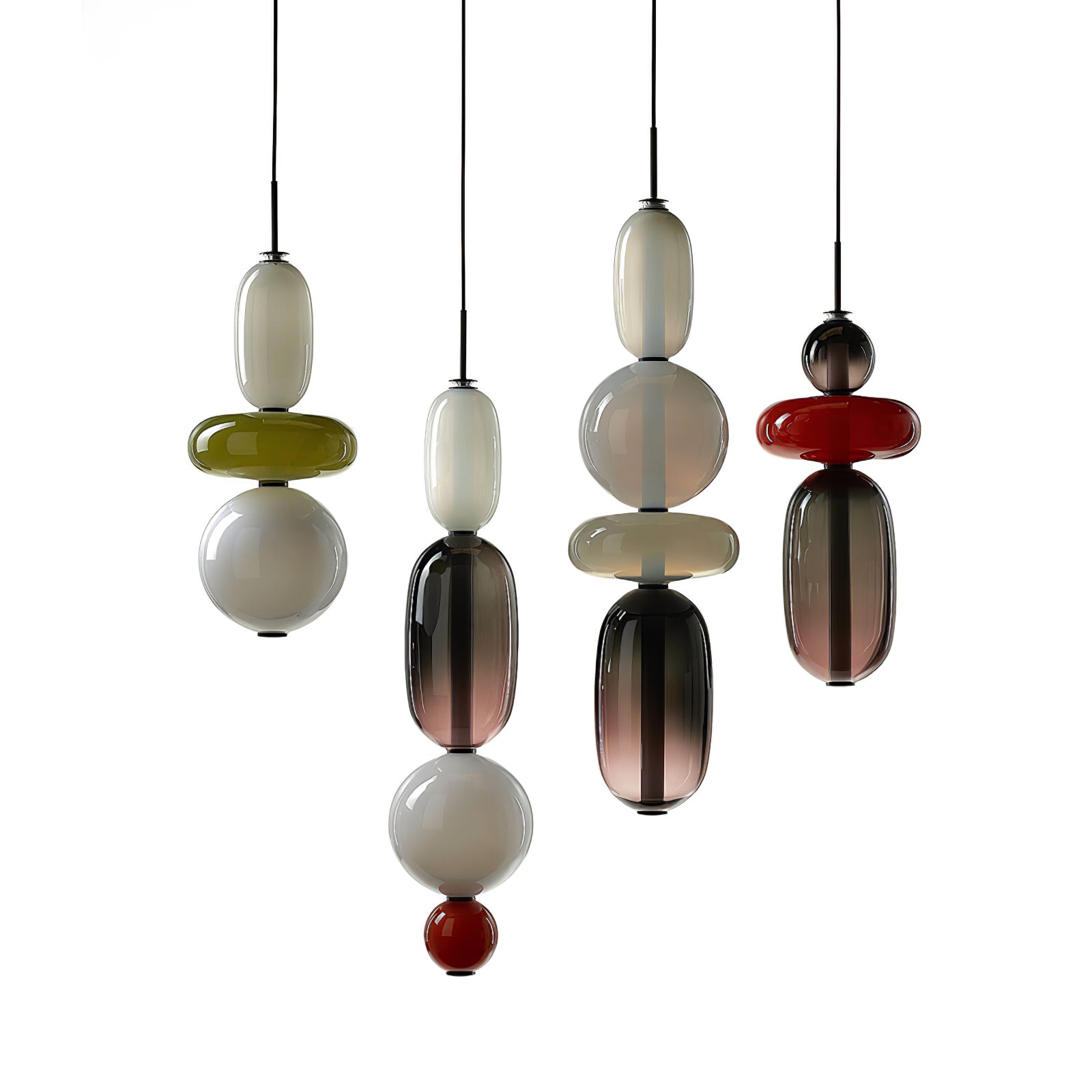 Stylish Candied Glass Pendant Light Set - Modern Hanging Fixture for Dining Room, Kitchen Island & Bedroom Decor