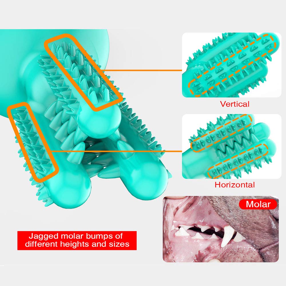 CEESC Dog Toothbrush Chew Toy for Teeth Cleaning - Dental Oral Care Chew Stick for Small, Medium & Large Dogs (Blue) | Puppy Teeth Brushing Toy for Fresh Breath & Healthy Gums