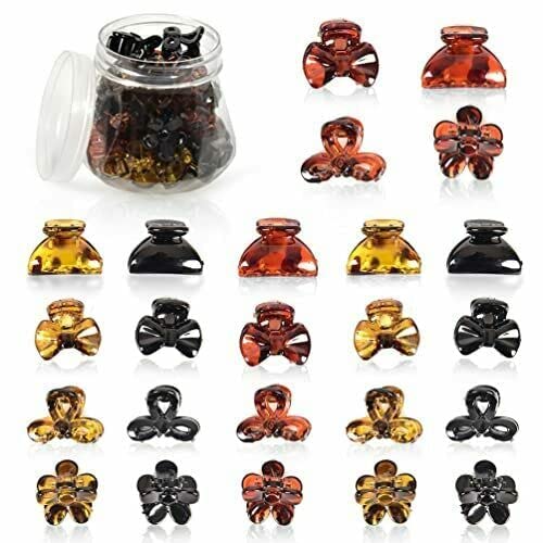 Glamifirsto 12 Mini Korean Hair Claw Clips - Small Jaw Clips for Women & Girls, 6 Stylish Designs - Perfect for Thick & Medium Hair, Everyday Hairstyles & Decorative Hair Accessories