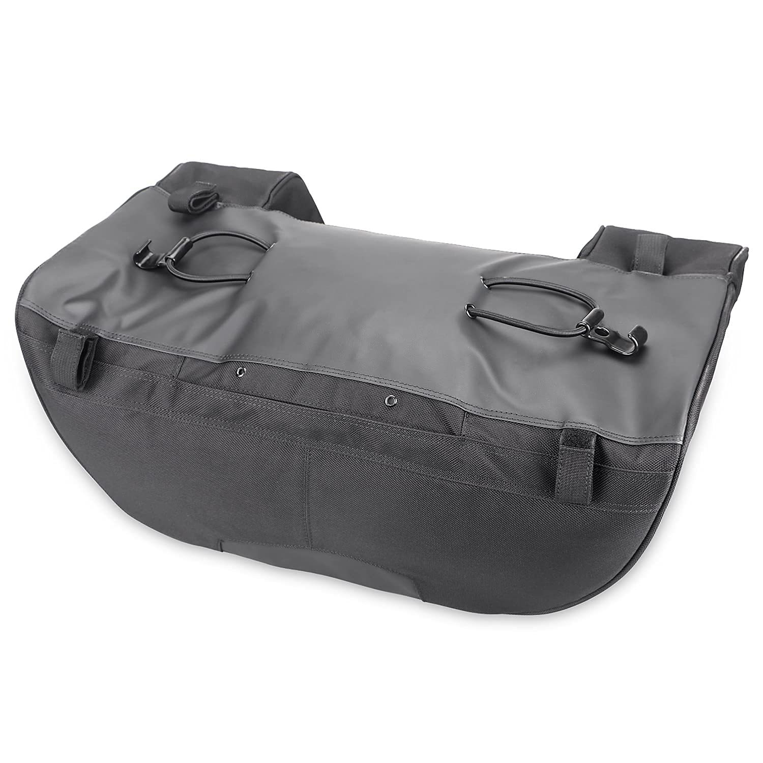 Waterproof Motorcycle Luggage Bag - Heavy Duty Travel Trunk with Rack for Harley Touring, Road King, Electra Glide & Tri Glide - Ideal for Long Distance Rides, Road Trips & Daily Commuting (Black)