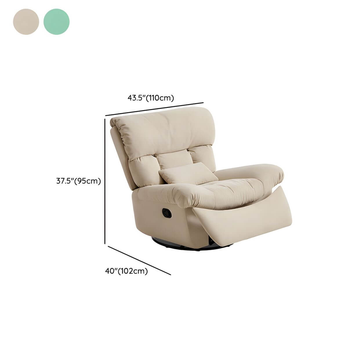 Premium Modern Ergonomic Recliner Chair - Velvet Suede Upholstery, 360° Swivel Rocker Base & Lumbar Support - Perfect for Living Room, Home Theater & Office Relaxation