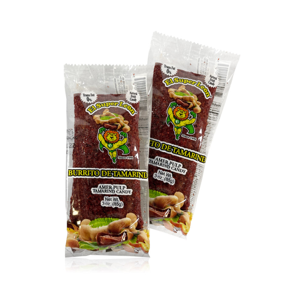 El Leon Burrito Tamarindo Candy - 24 Count Box | Authentic Mexican Tamarind Candy | Perfect for Parties, Gifts & Snacking