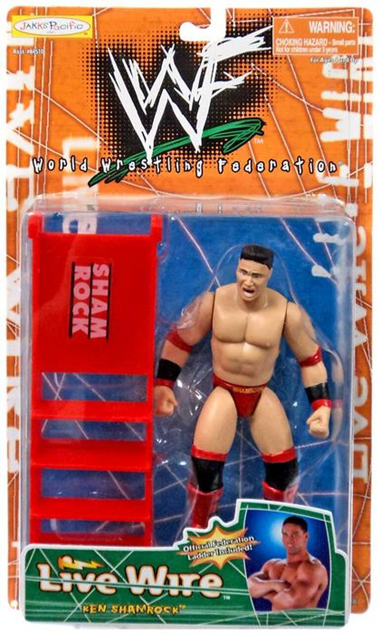 1998 WWF Jakks Pacific Live Wire Series 1 Ken Shamrock Action Figure - Exclusive Collectible Wrestling Toy for WWF Fans & Nostalgic Collectors - Perfect for Display, Gifts, and Wrestling Memorabilia Collections