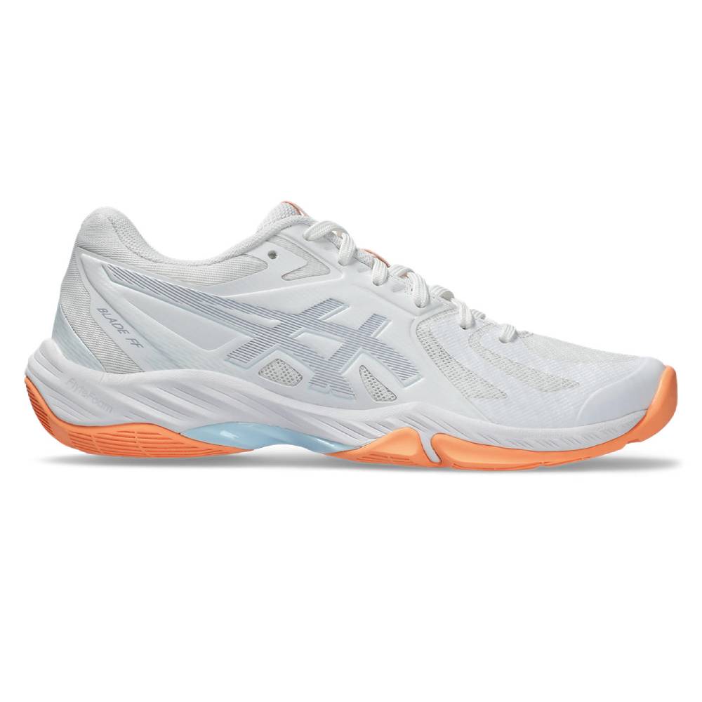 ASICS Blade FF Women's Indoor Volleyball Shoes - Lightweight Court Sneakers for Women (White/Grey Blue) | Perfect for Volleyball, Badminton & Indoor Sports Training
