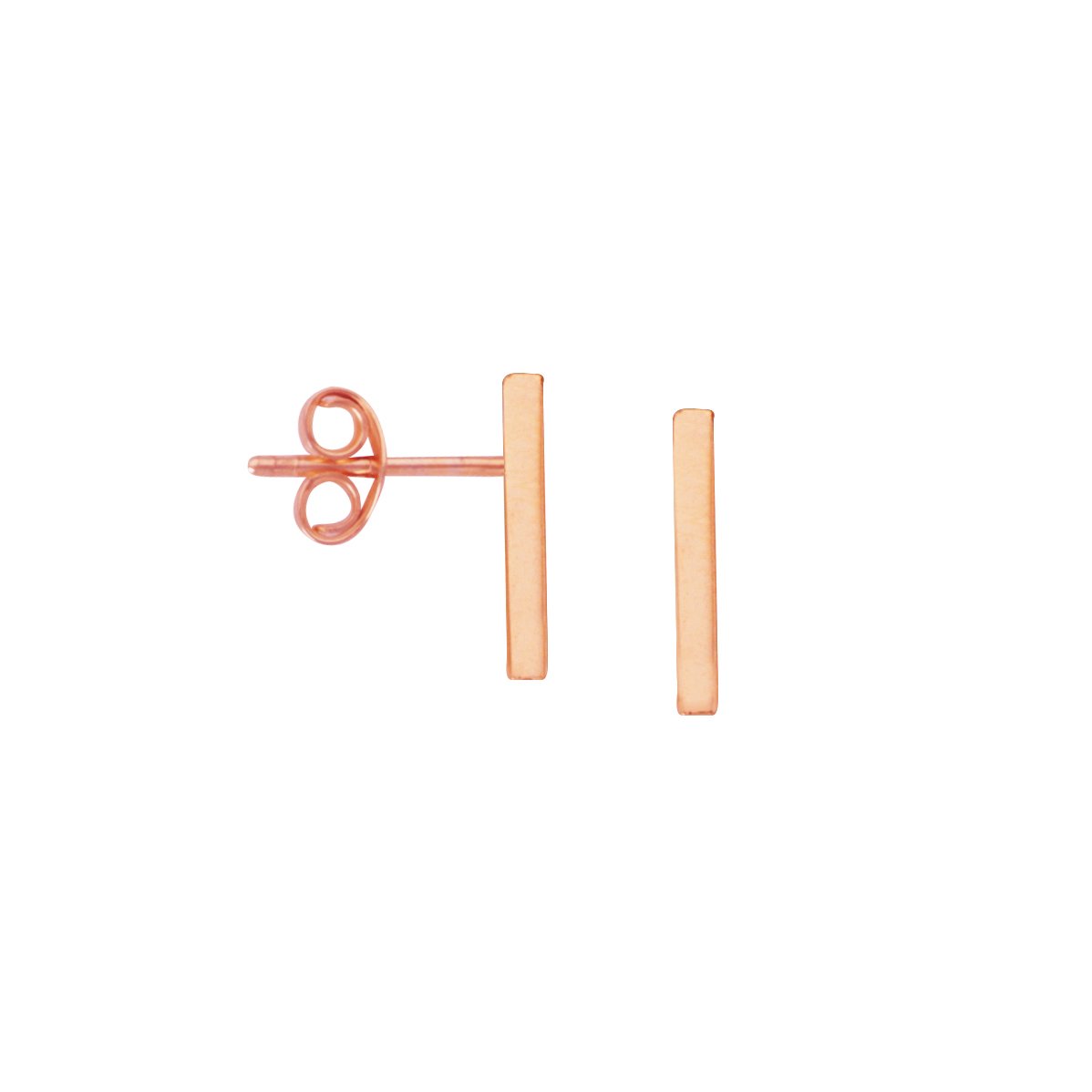 14K Rose Gold Bar Earrings for Women - Minimalist Dainty Stud Earrings - Perfect for Everyday Wear, Gifts & Special Occasions