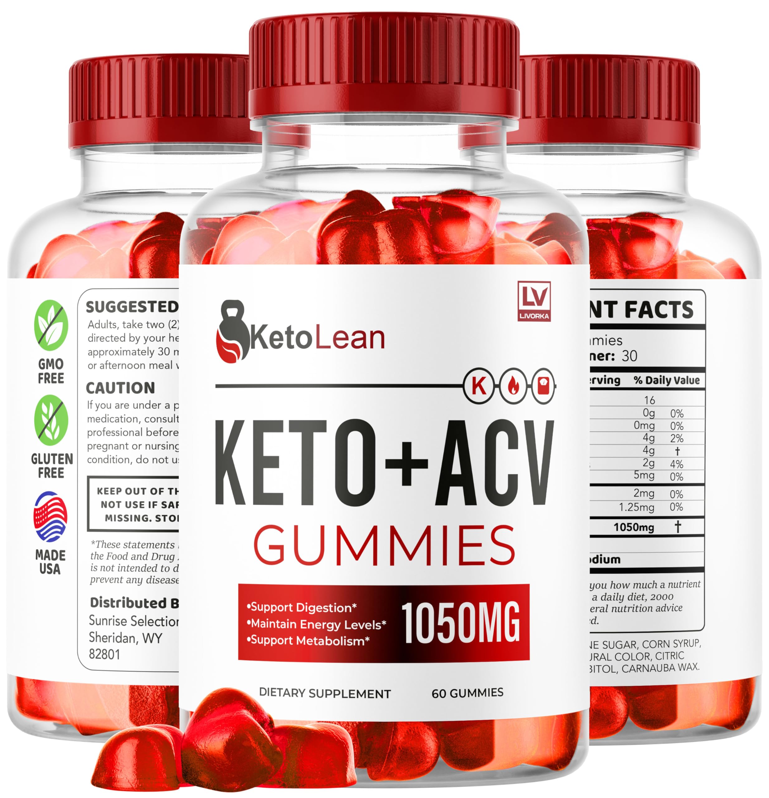 (2 Pack) Keto Lean ACV Gummies 1050mg - Apple Cider Vinegar Keto Supplement for Weight Loss & Energy Boost - 120 Gummies (2 Month Supply) - Perfect for Ketogenic Diet & Healthy Lifestyle
