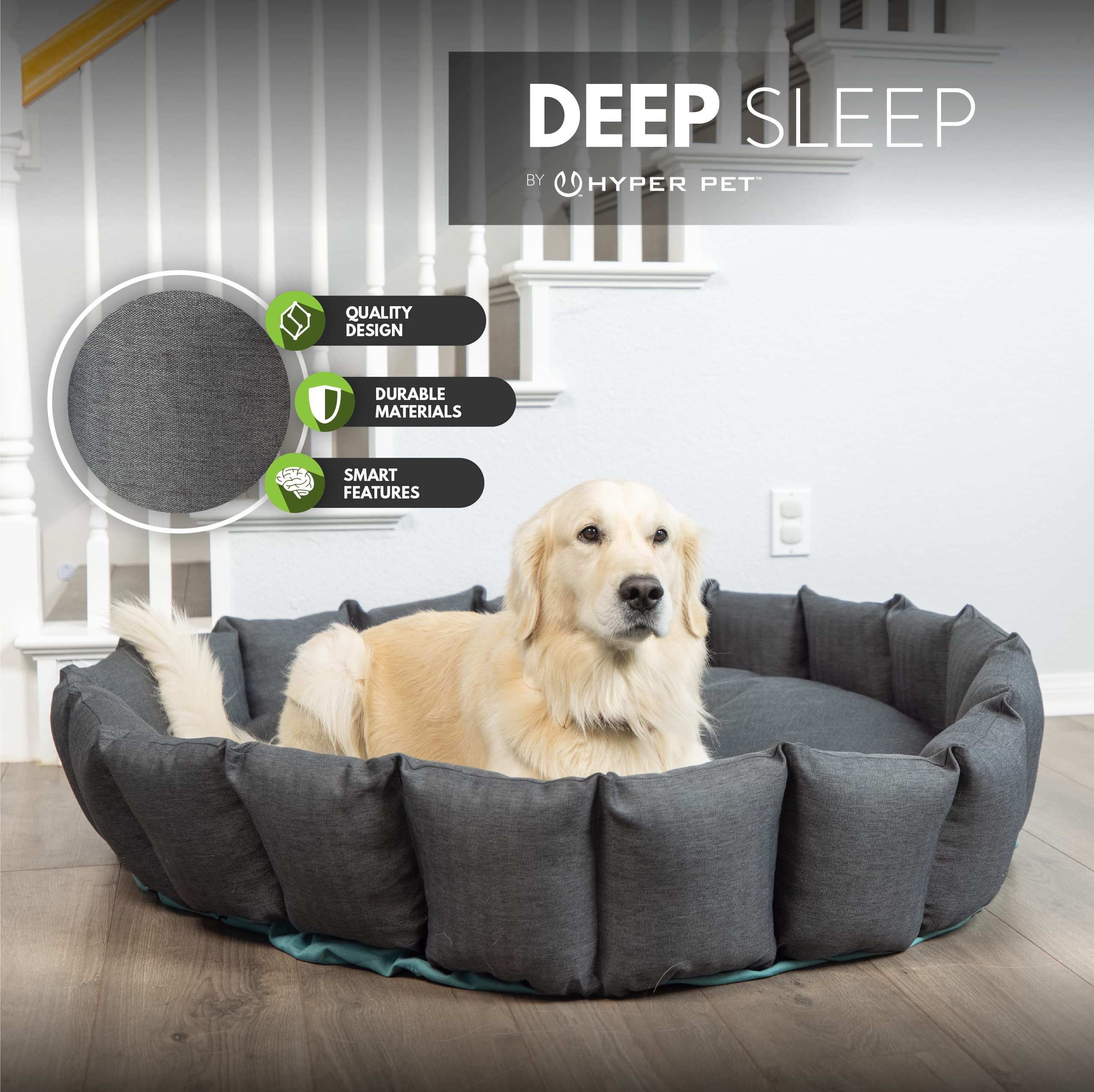 Hyper Pet's Deep Sleep Deluxe Durable Dog Bed – XXL 48