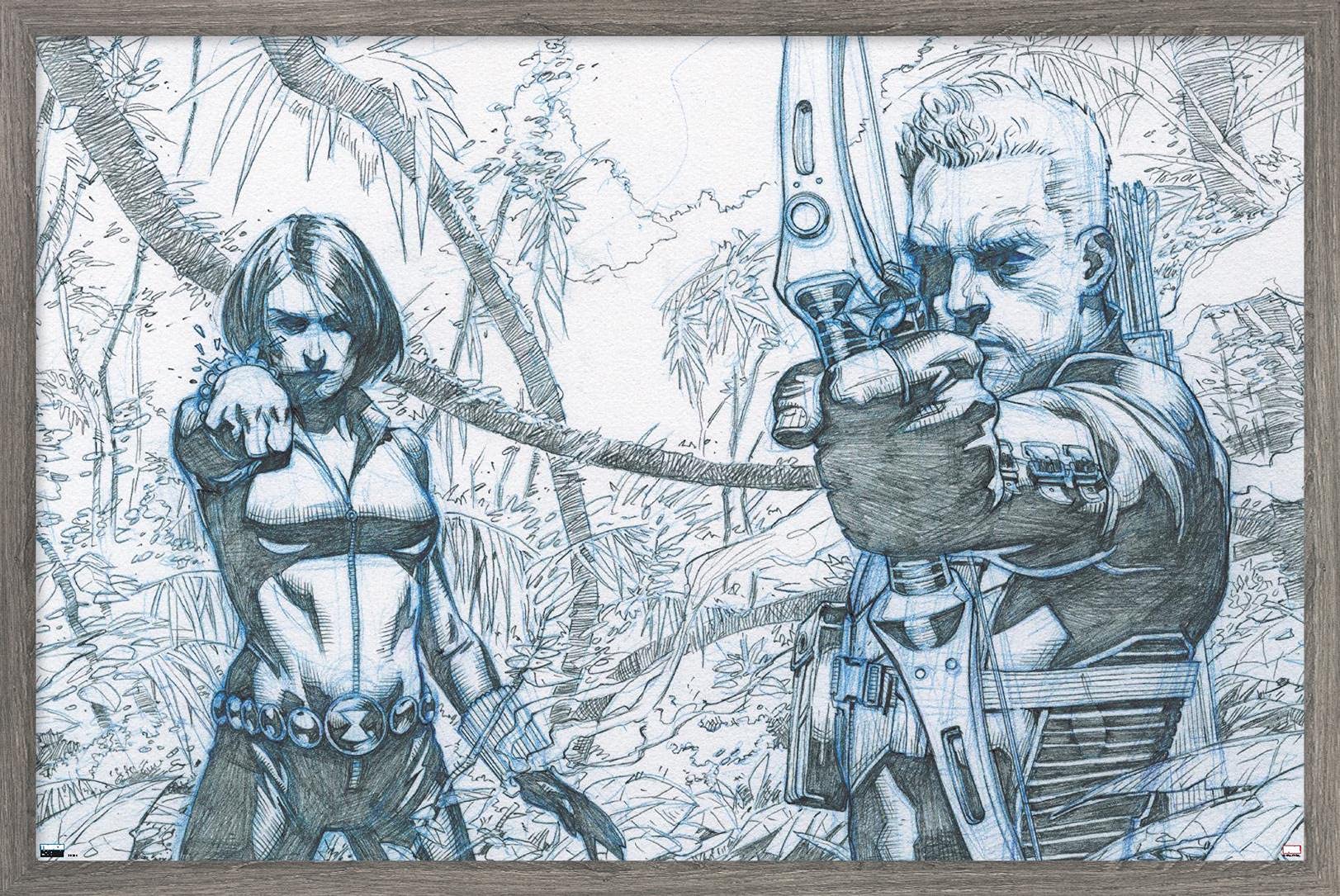 Marvel Comics Hawkeye and Black Widow Wall Poster - 22.4