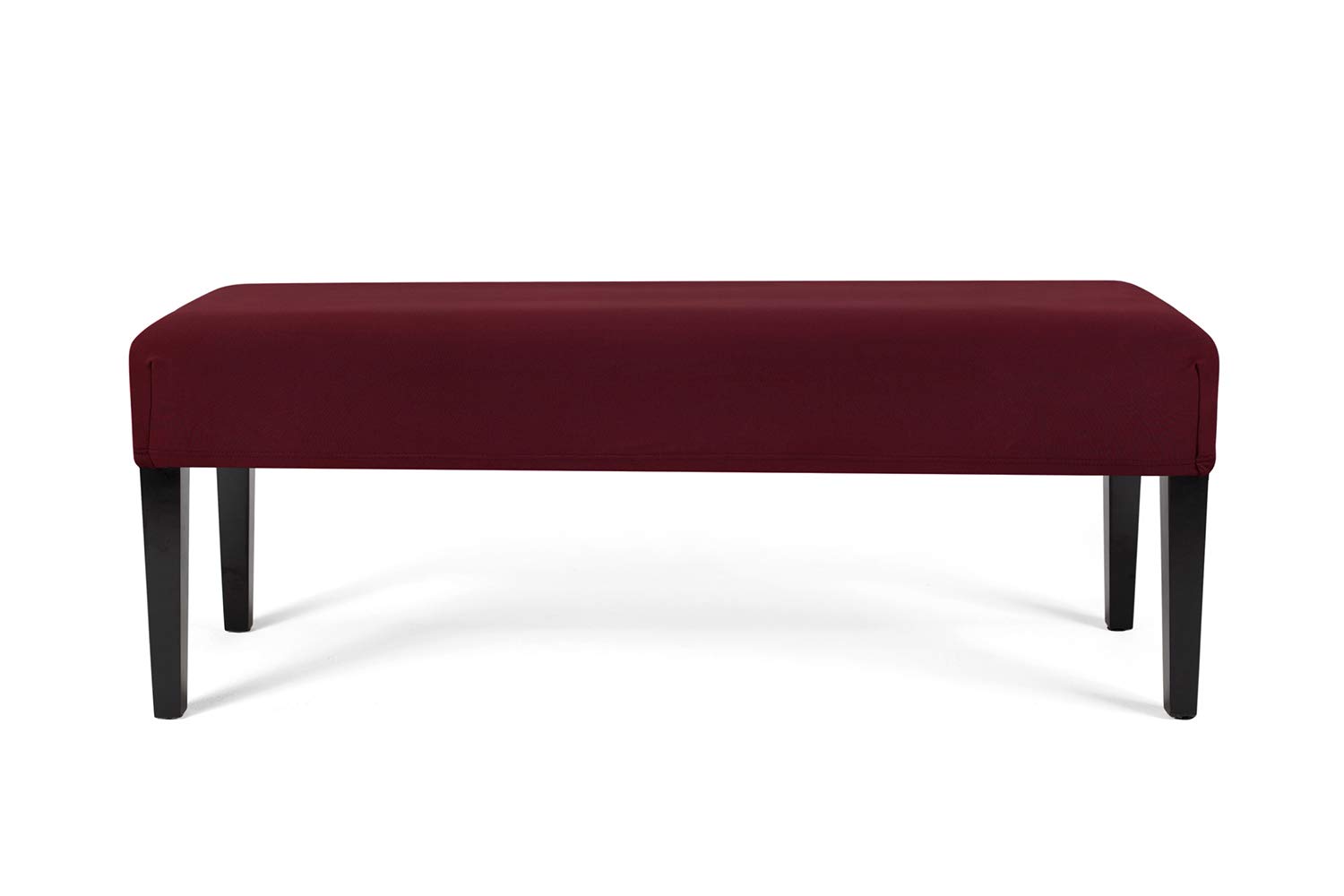 Stretch Spandex Dining Bench Covers - Washable Upholstered Seat Slipcovers for Kitchen & Dining Room - Wine Red Large Size - Perfect for Farmhouse, Restaurant & Home Decor Protection