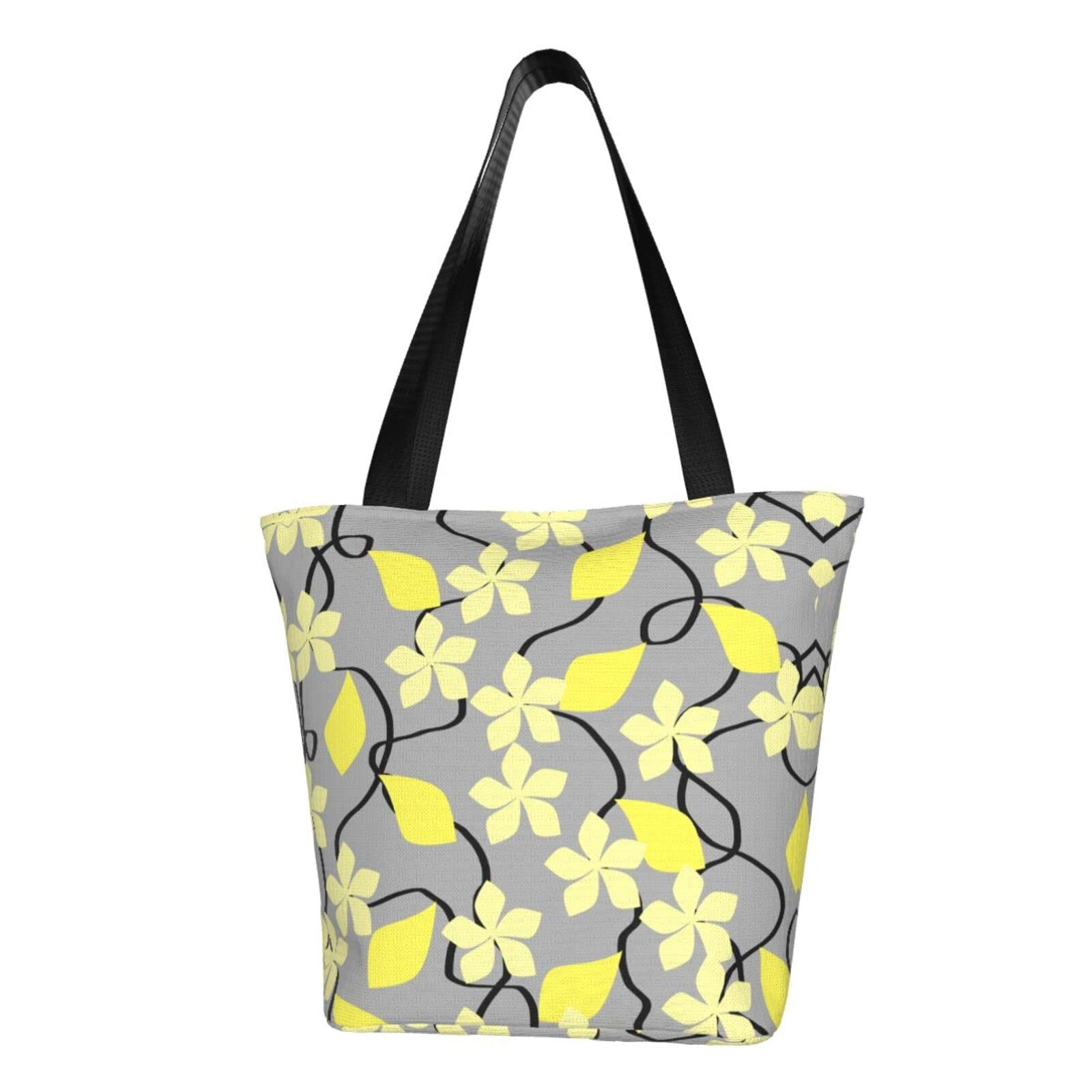 Stylish Canvas Work Tote Bag with Zipper for Women - Durable School, College & Shopping Bag - Perfect for Office, Commute & Travel (Aesthetic Bucket Book Bag)